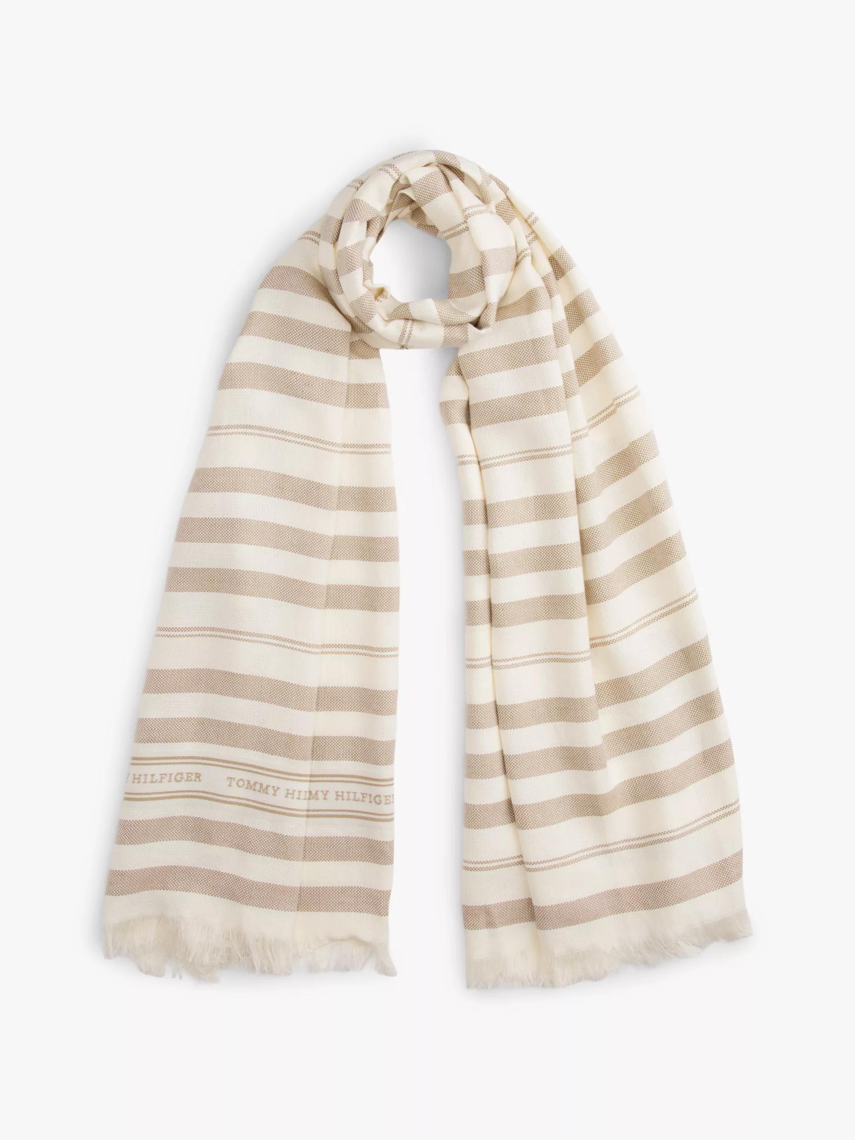 Stripe Cotton-Linen Blend Scarf by TOMMY HILFIGER