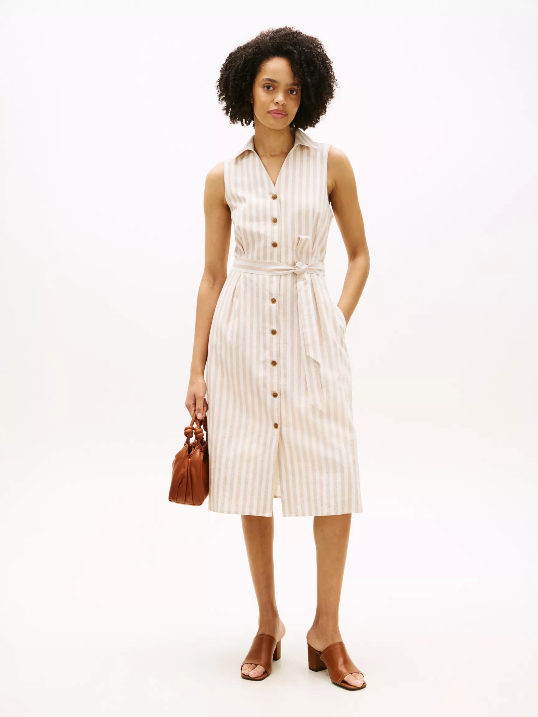 Stripe Linen-Cotton Blend Shirtdress by TOMMY HILFIGER