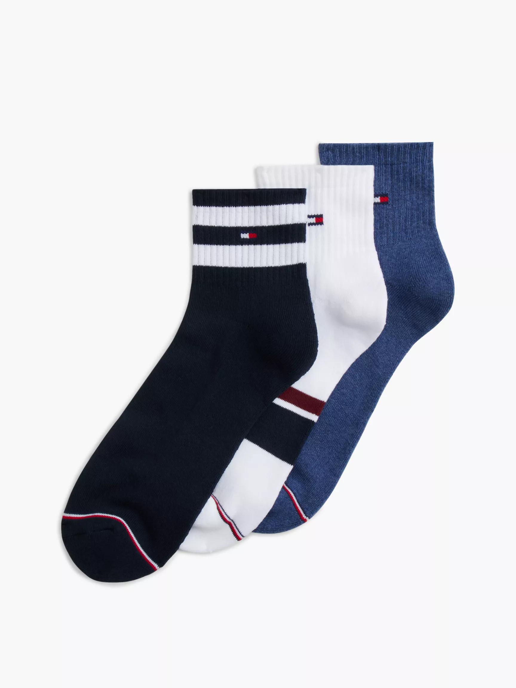 Stripe Mix Sport Quarter-Top Sock 3-Pack by TOMMY HILFIGER