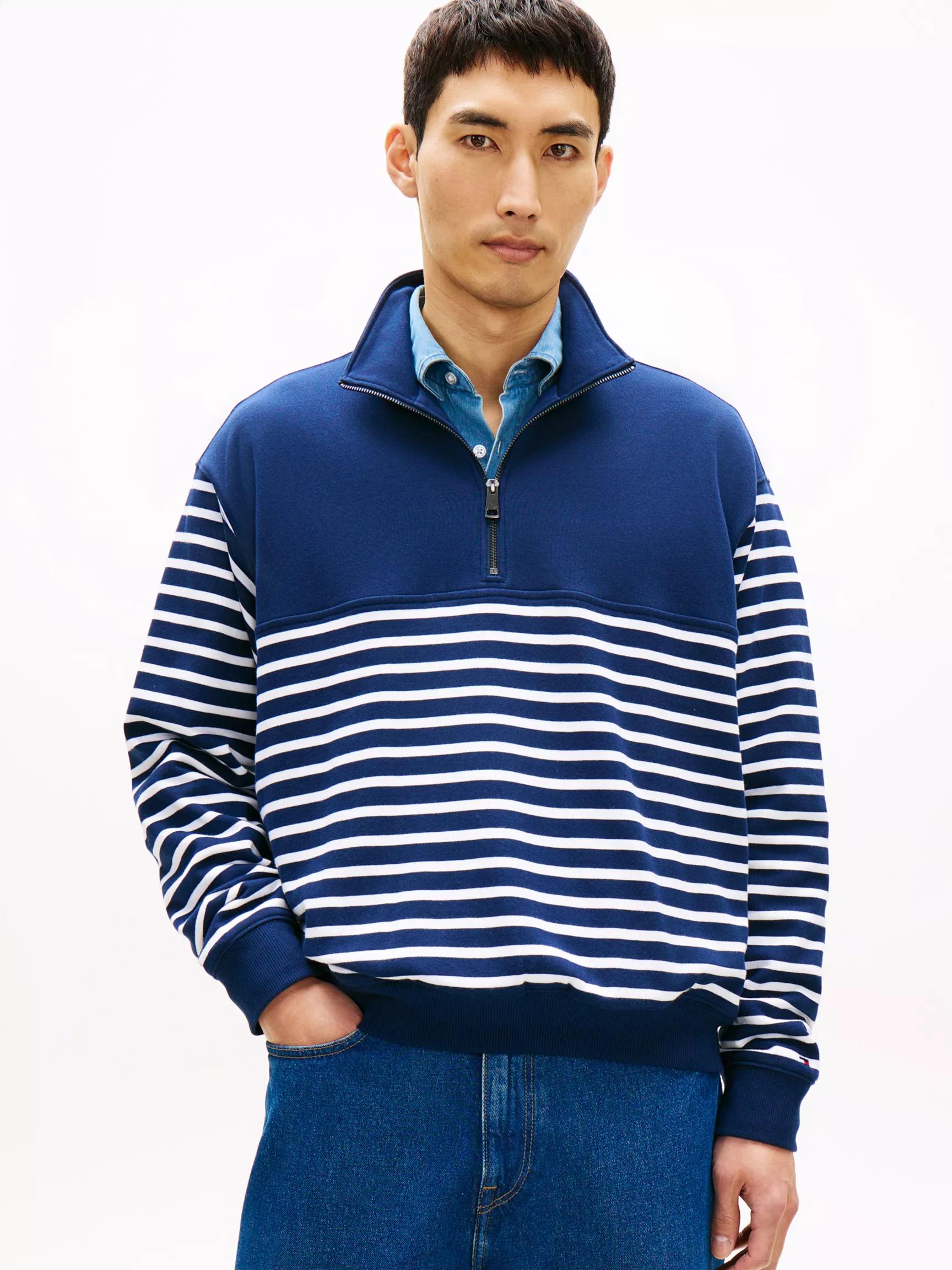 Stripe Quarter-Zip Sweatshirt by TOMMY HILFIGER