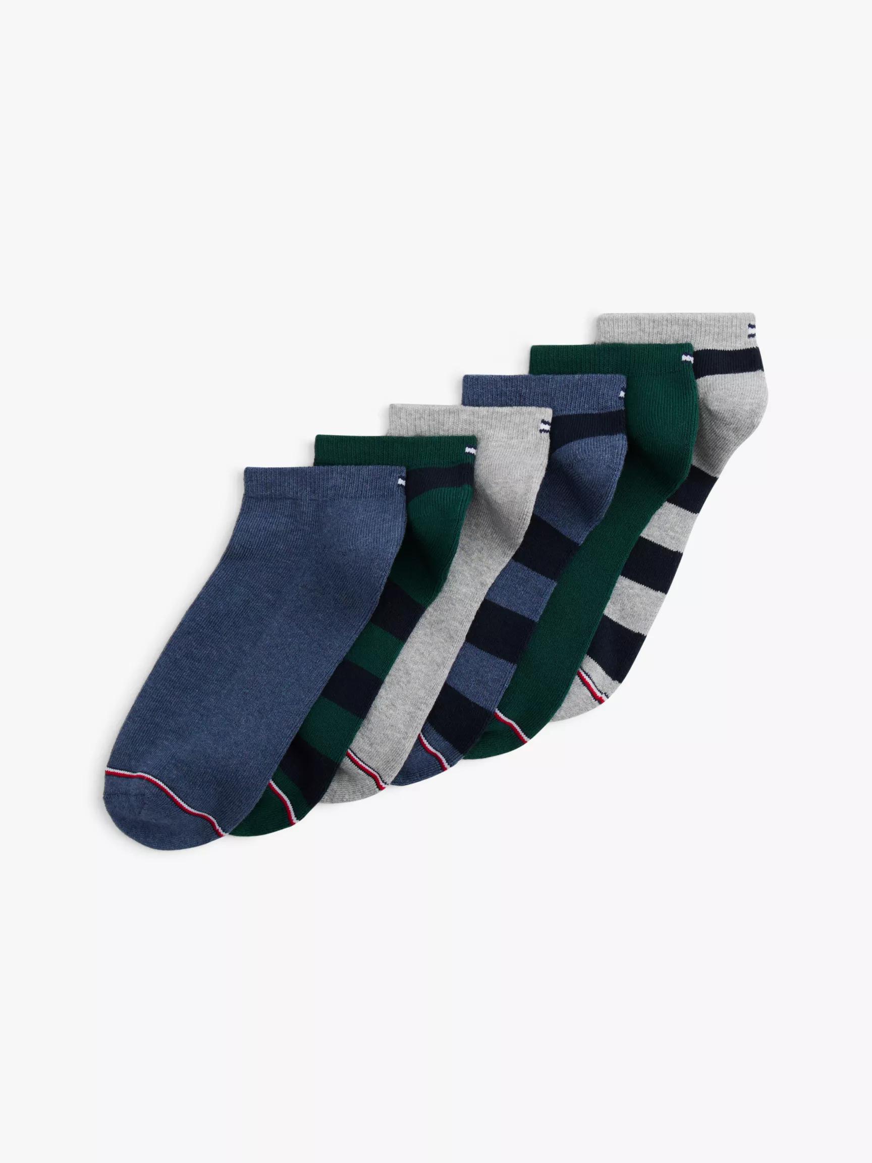 Stripe-Solid Athletic Ankle Sock 6-Pack by TOMMY HILFIGER