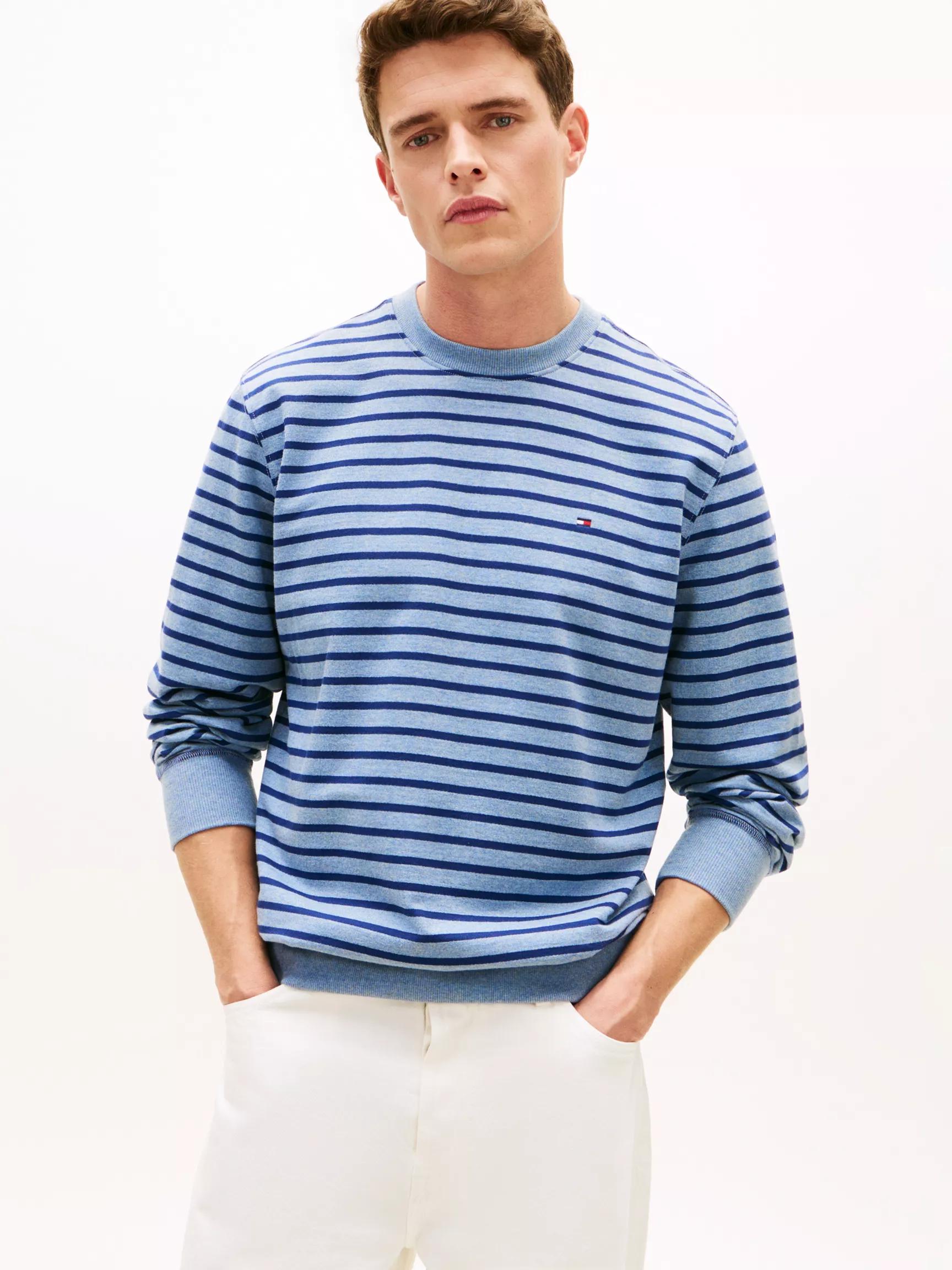 Stripe Terry Crewneck Sweatshirt by TOMMY HILFIGER