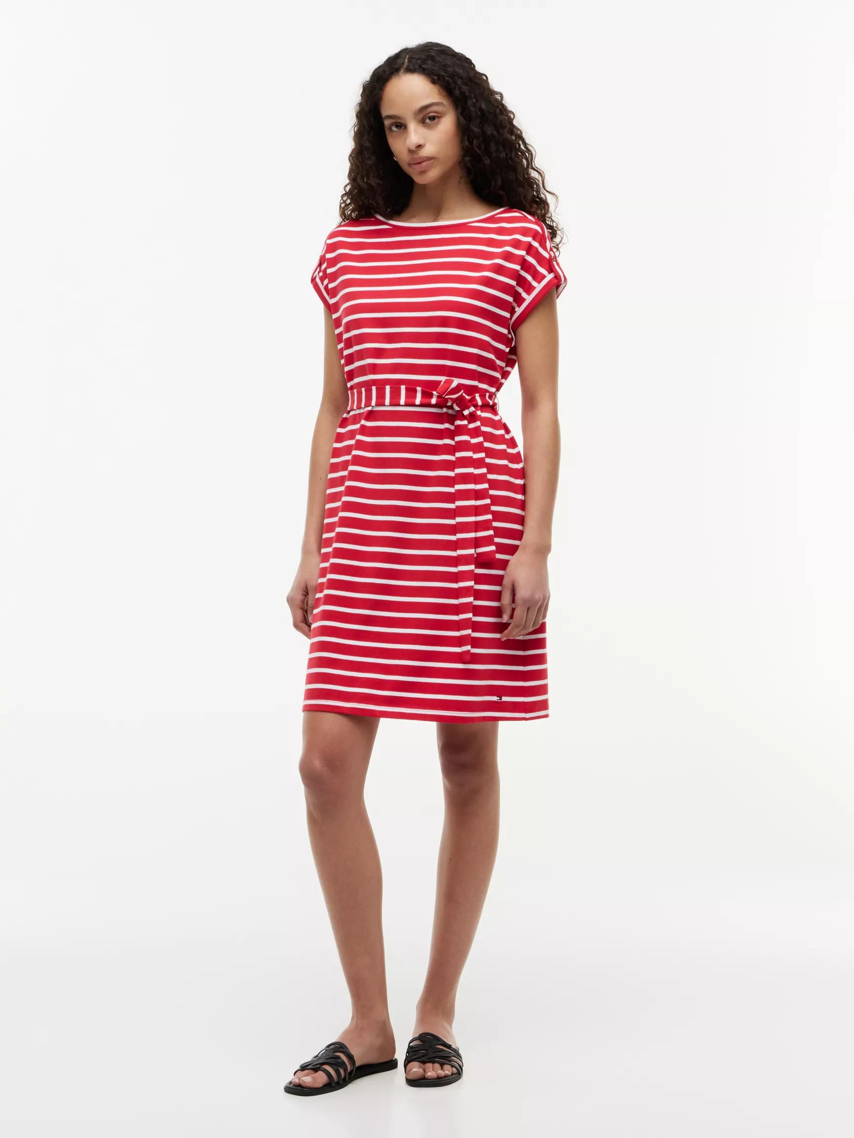 Striped Belted Stretch-Cotton Dress by TOMMY HILFIGER