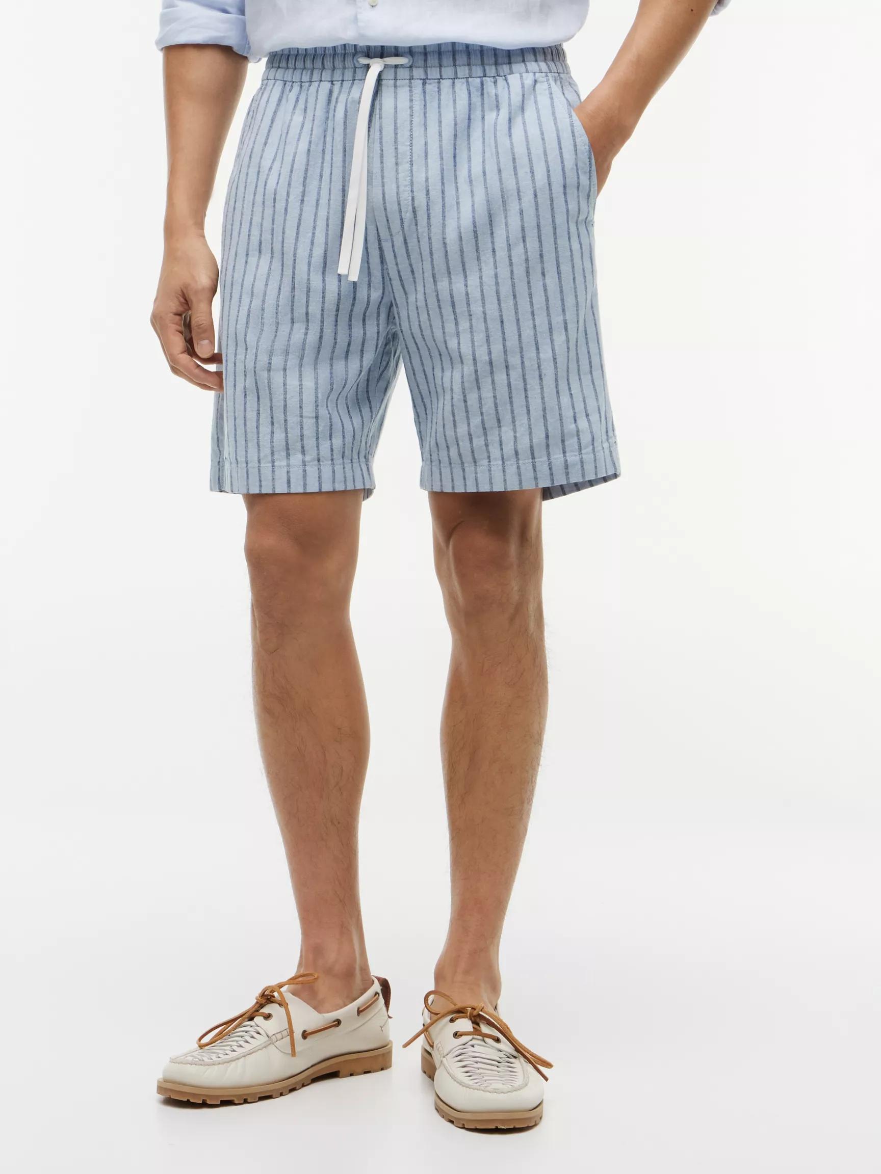 Striped Cotton-Linen Blend 7" Short by TOMMY HILFIGER