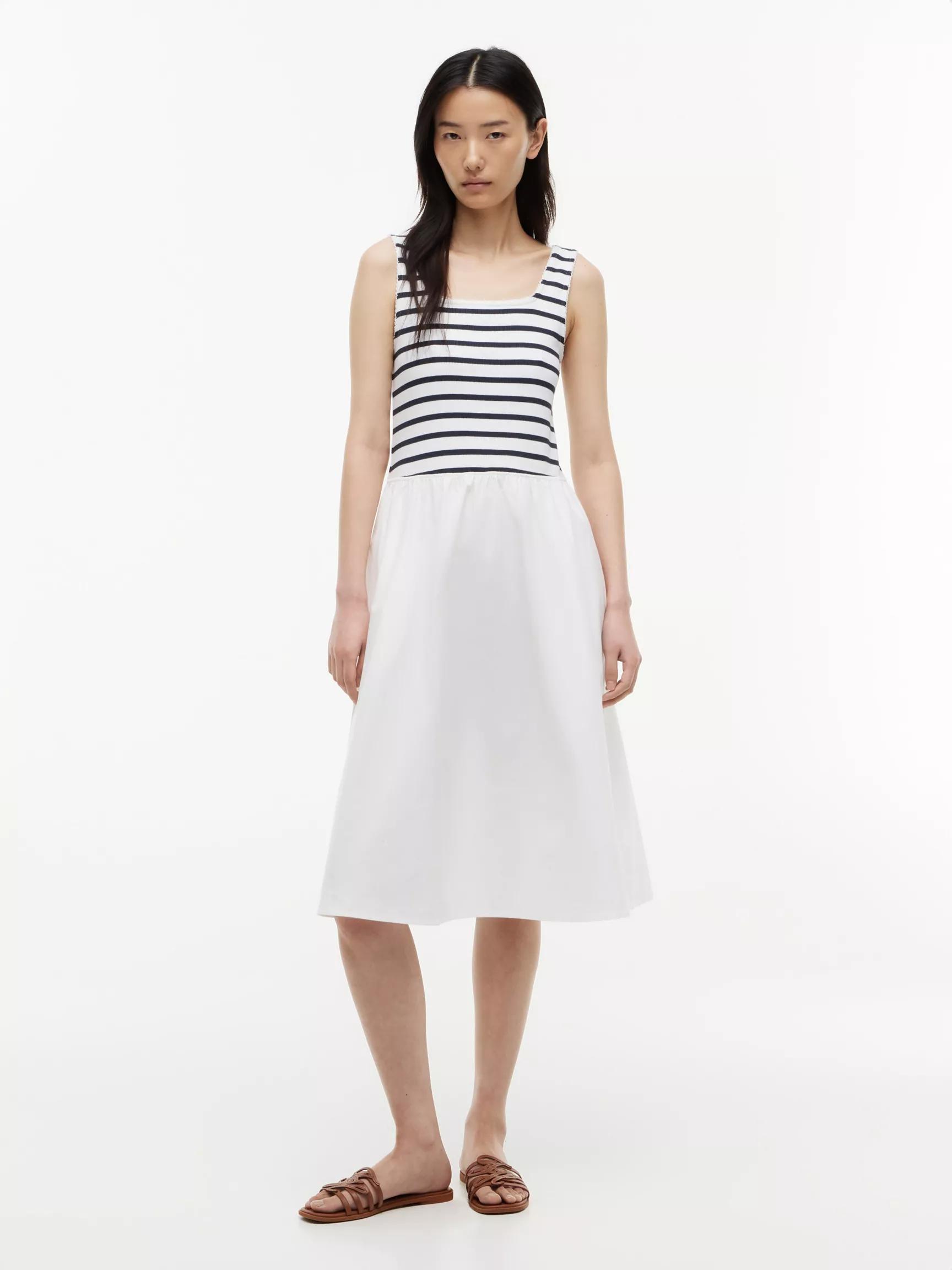 Striped Mixed-Media Midi Tank Dress by TOMMY HILFIGER