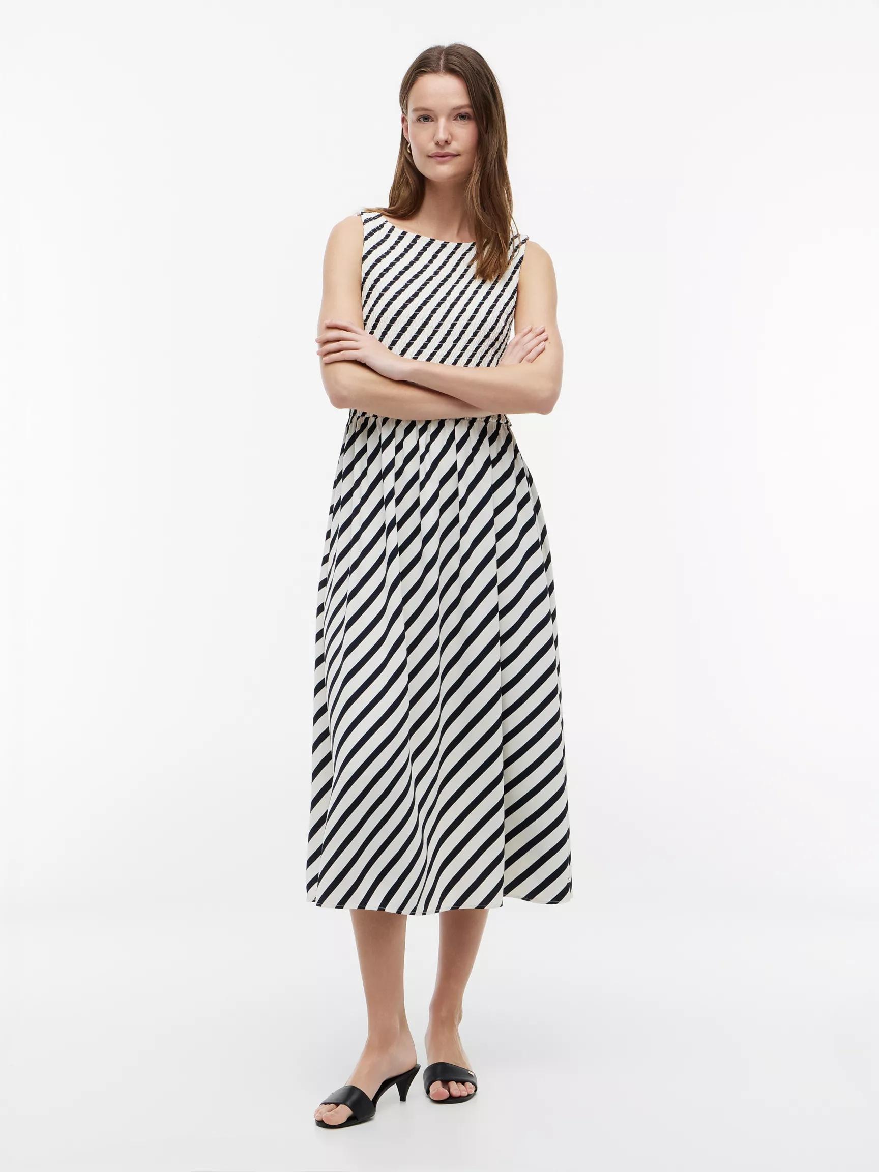 Striped Shirred Crepe Midi Dress by TOMMY HILFIGER