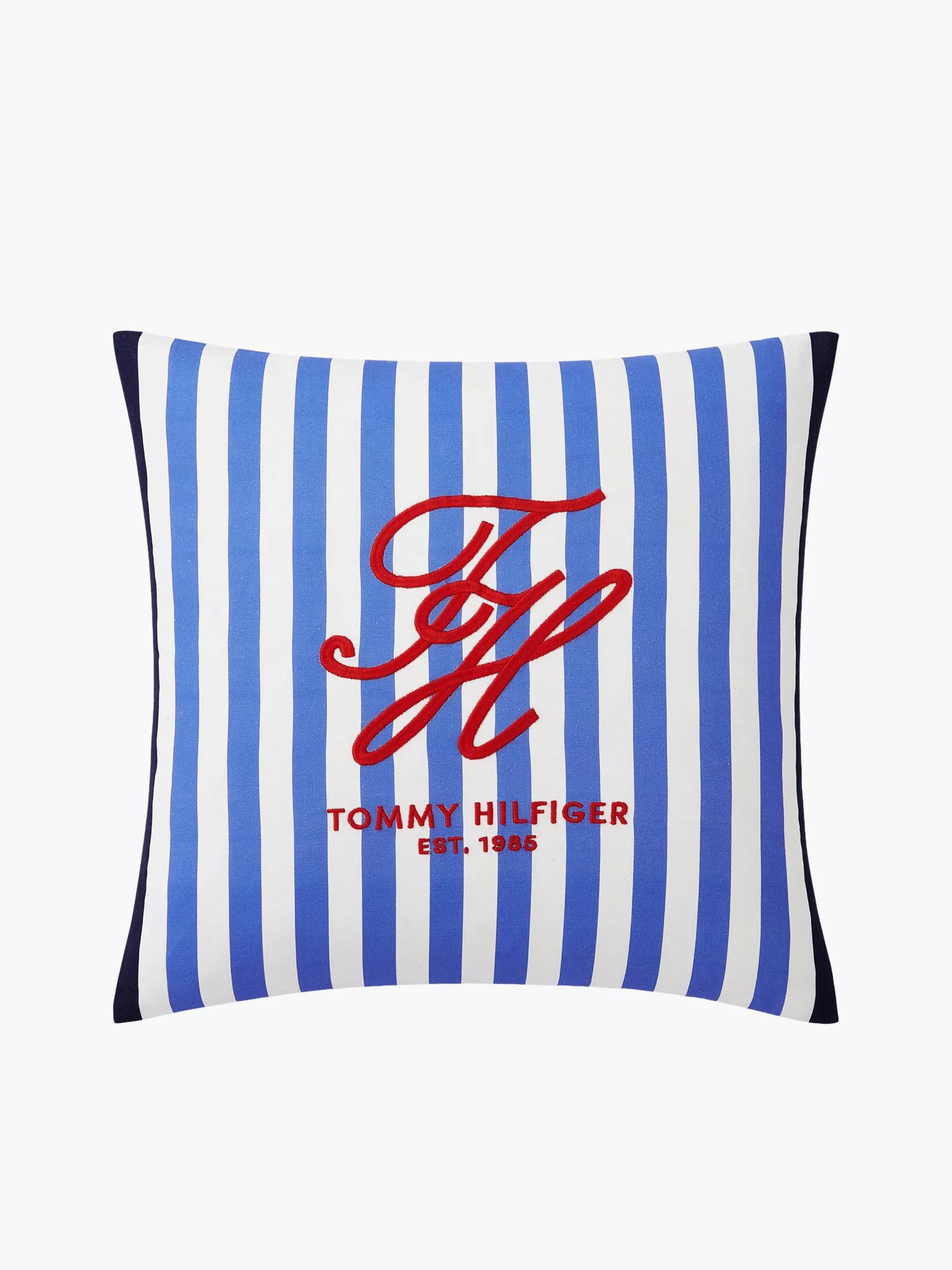 Striped TH Monogram Logo Pillow by TOMMY HILFIGER