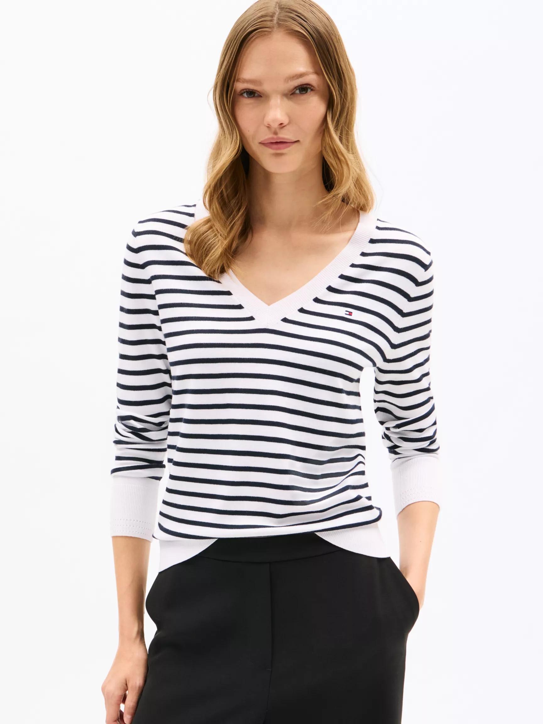 Striped V-Neck Sweater by TOMMY HILFIGER