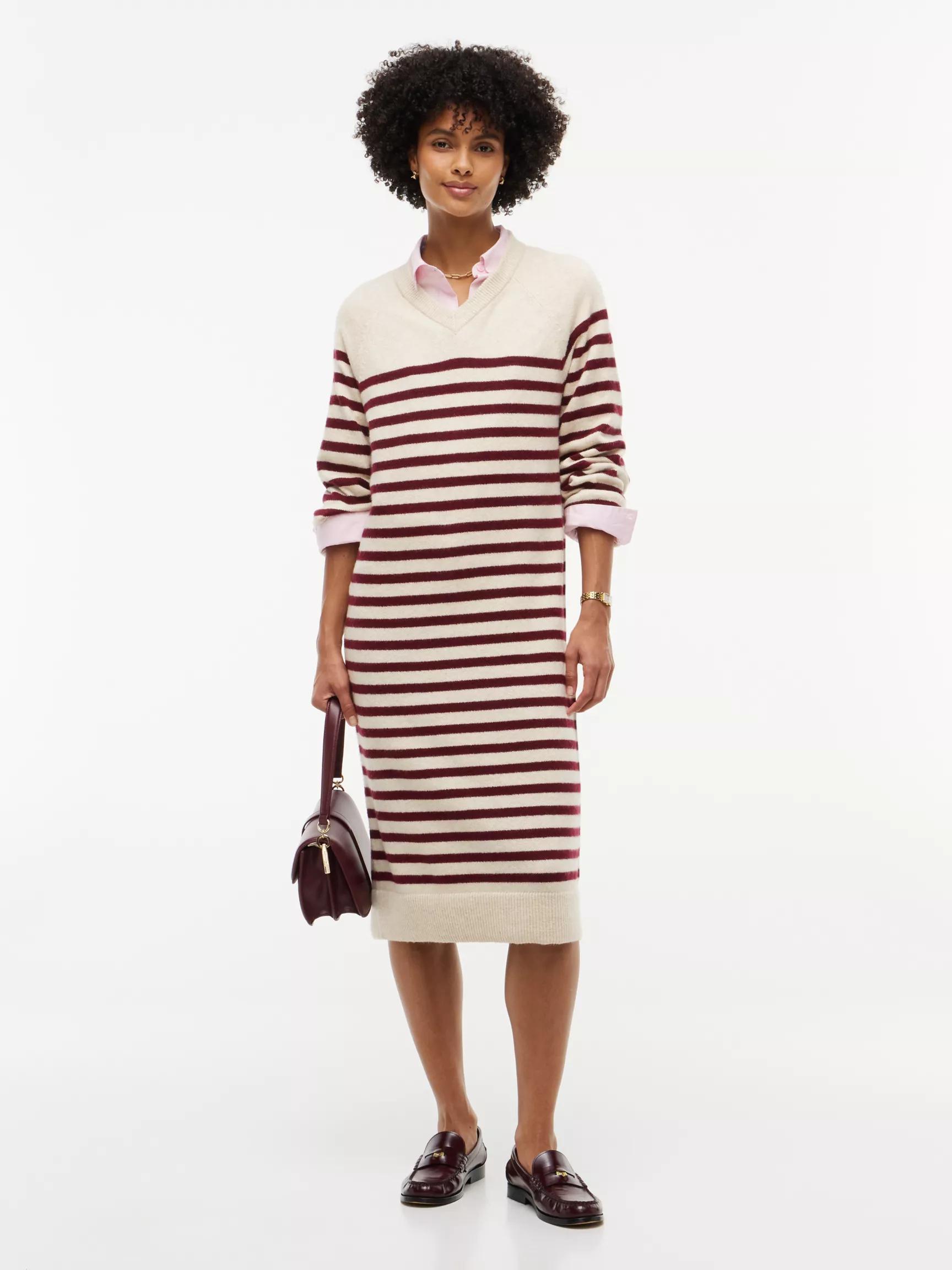 Striped V-Neck Sweater Dress by TOMMY HILFIGER