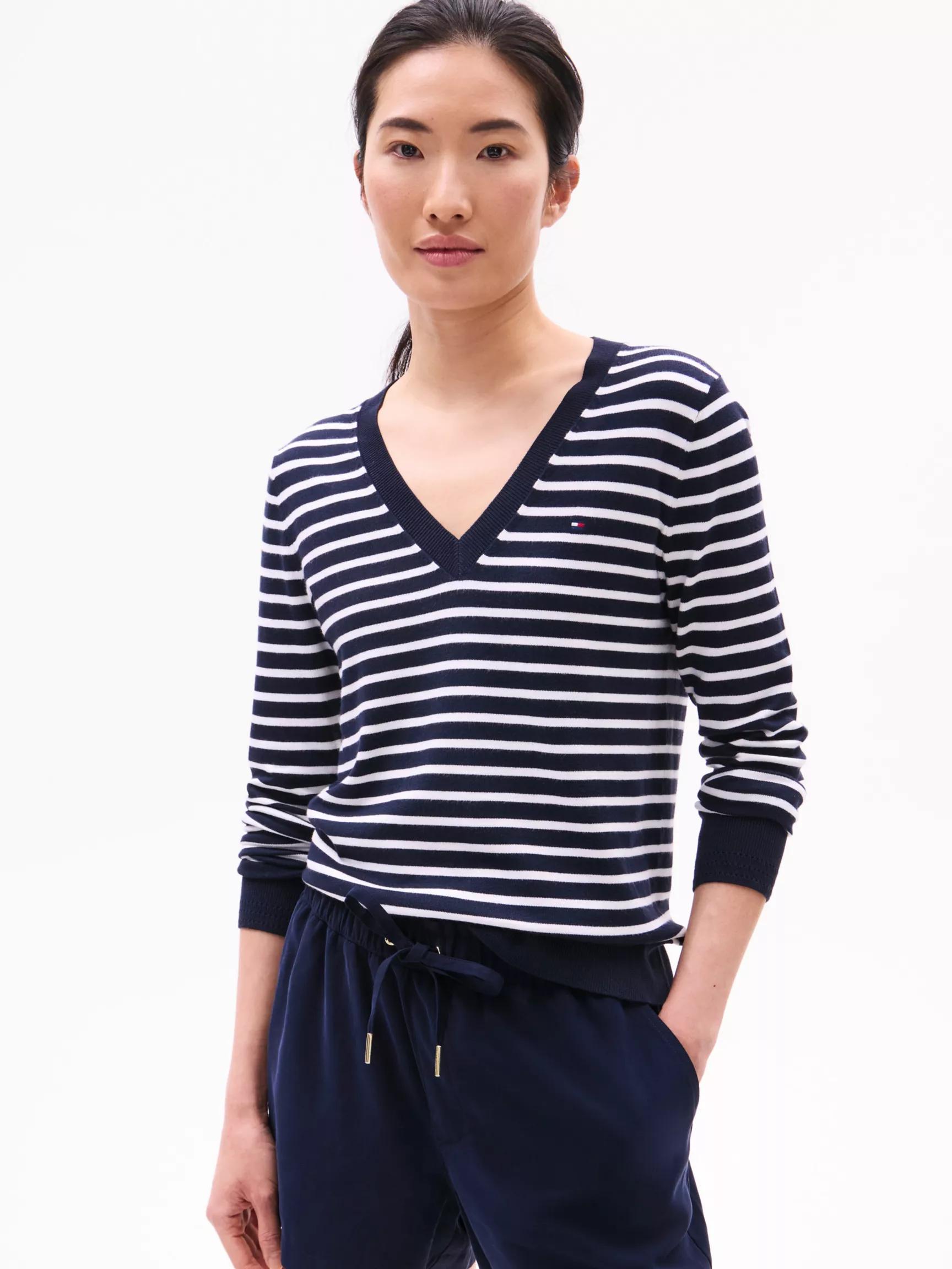 Striped V-Neck Sweater by TOMMY HILFIGER