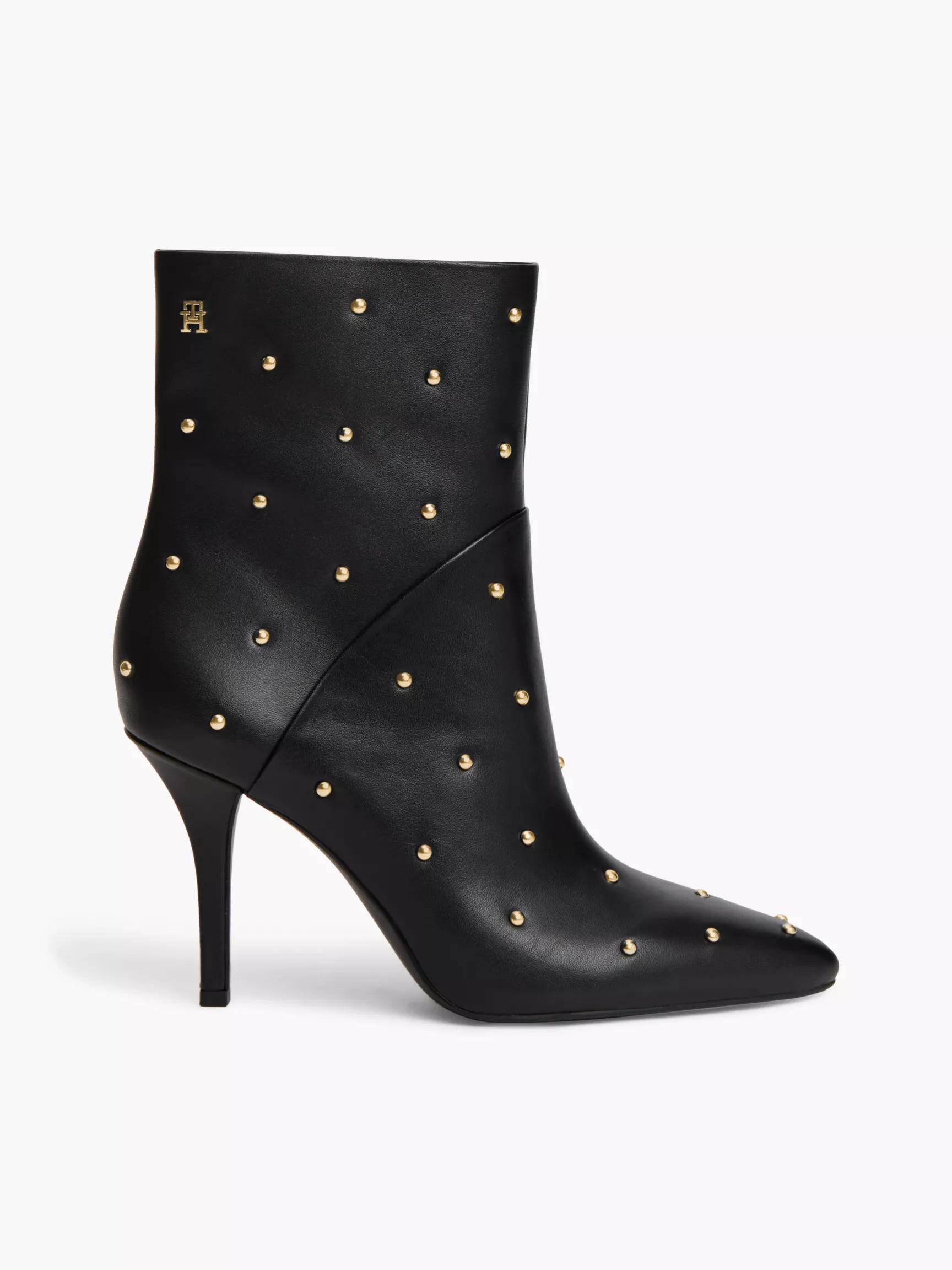 Studded Heeled Leather Ankle Boot by TOMMY HILFIGER