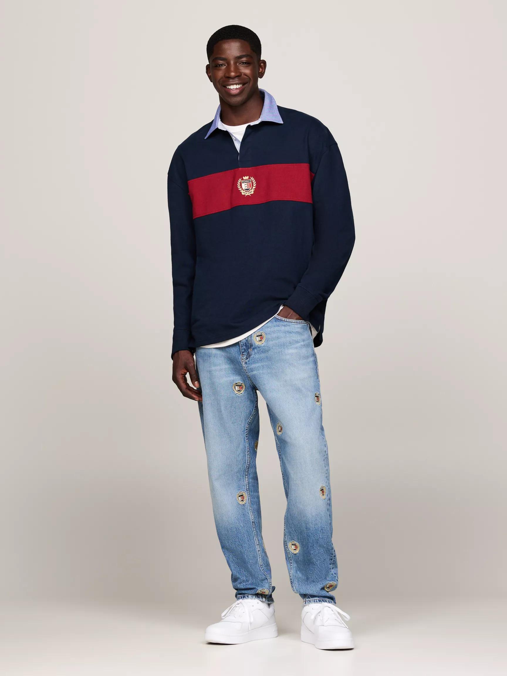 TJ Relaxed Tapered Logo Embroidery Jean by TOMMY HILFIGER