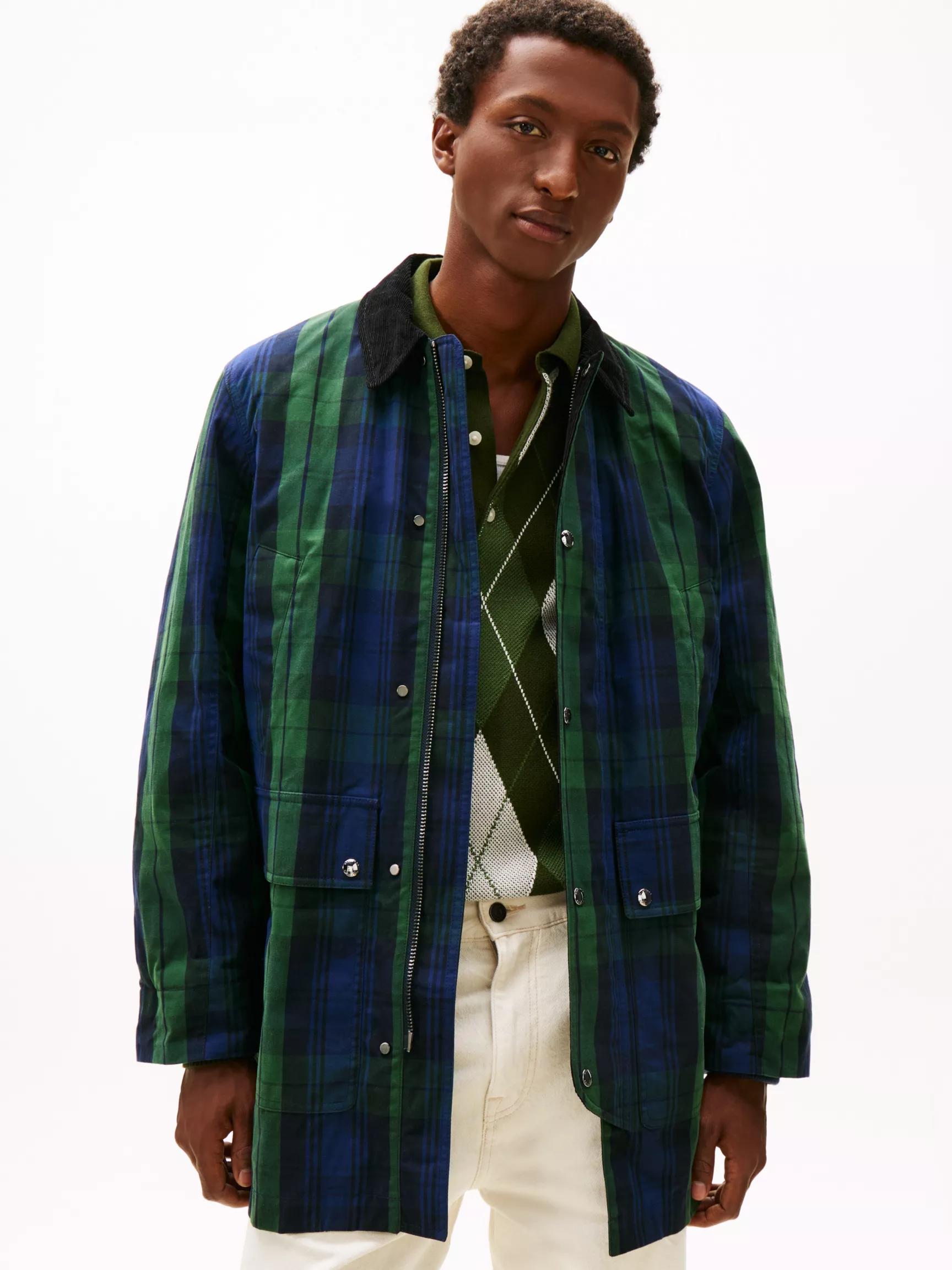 Tartan Padded Waxed Barn Coat by TOMMY HILFIGER