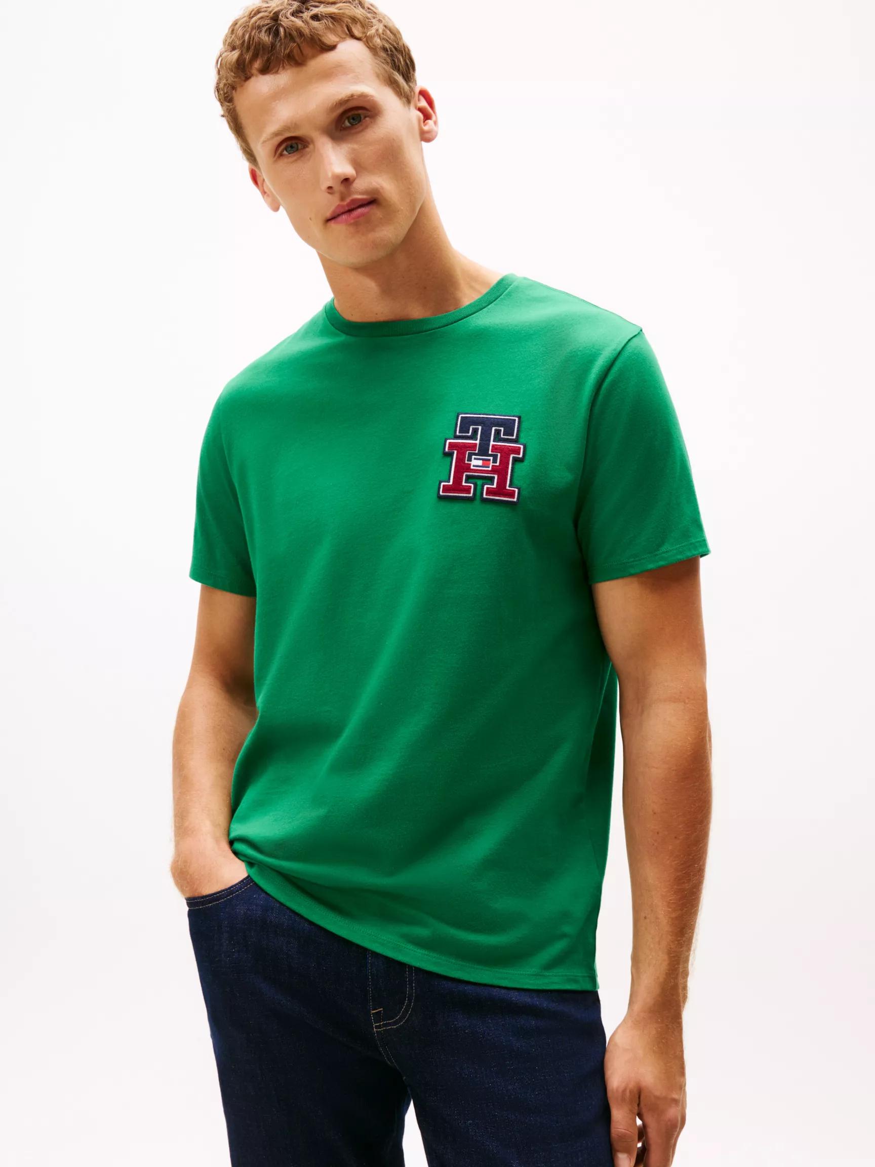 Textured Monogram Logo T-Shirt by TOMMY HILFIGER
