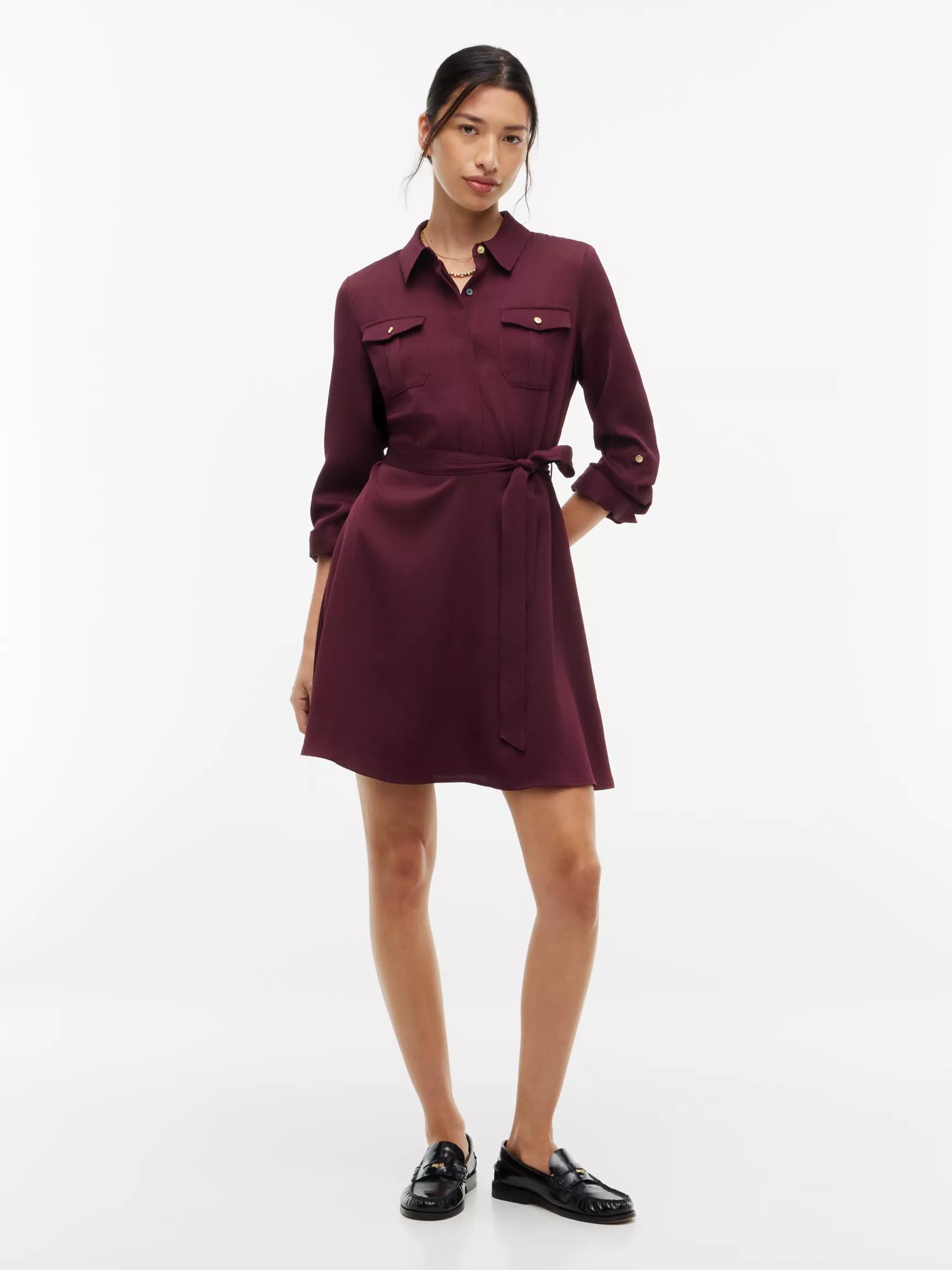 Textured Satin Utility Shirtdress by TOMMY HILFIGER