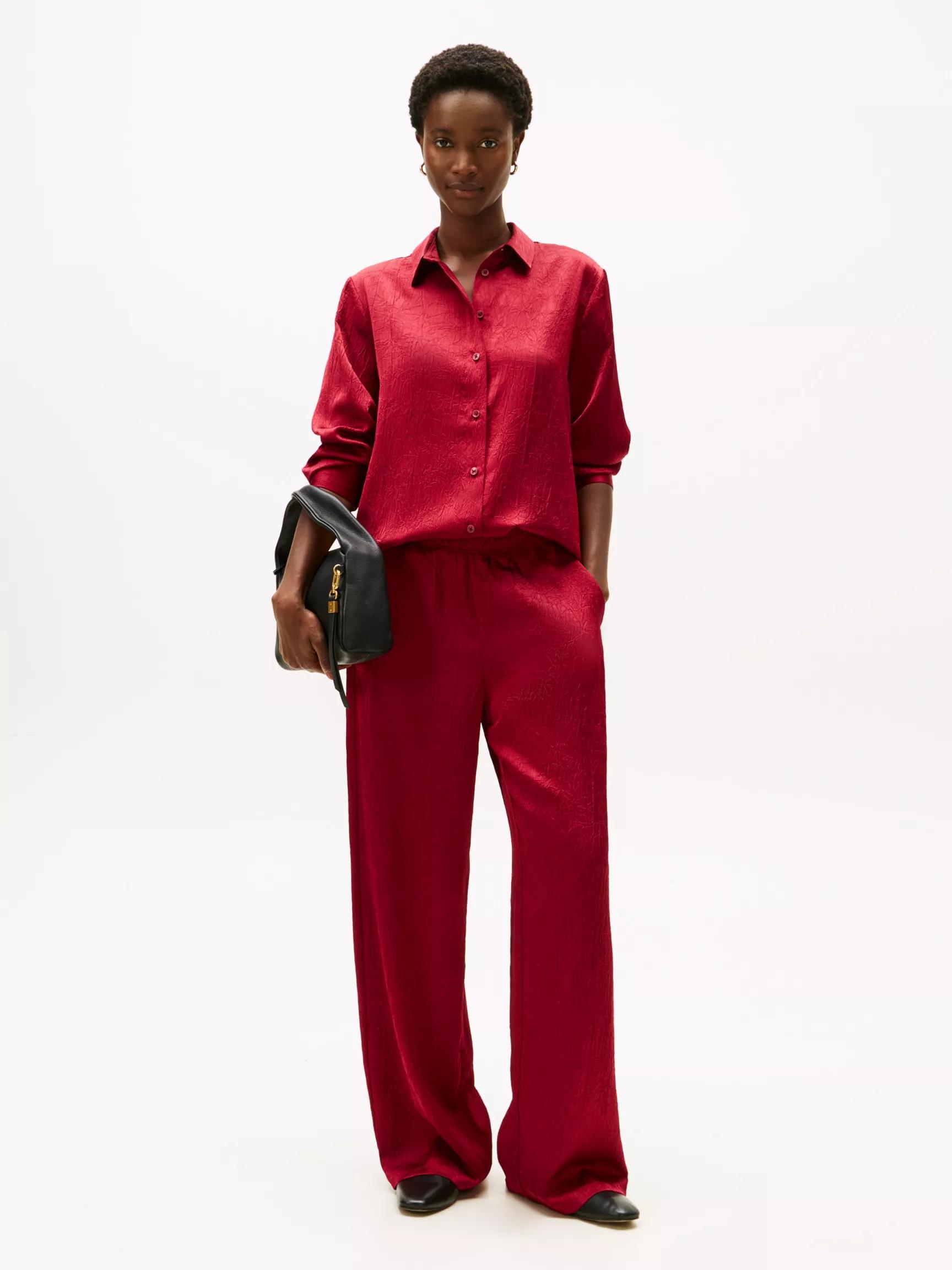 Textured Stretch Satin Pull-On Pant by TOMMY HILFIGER