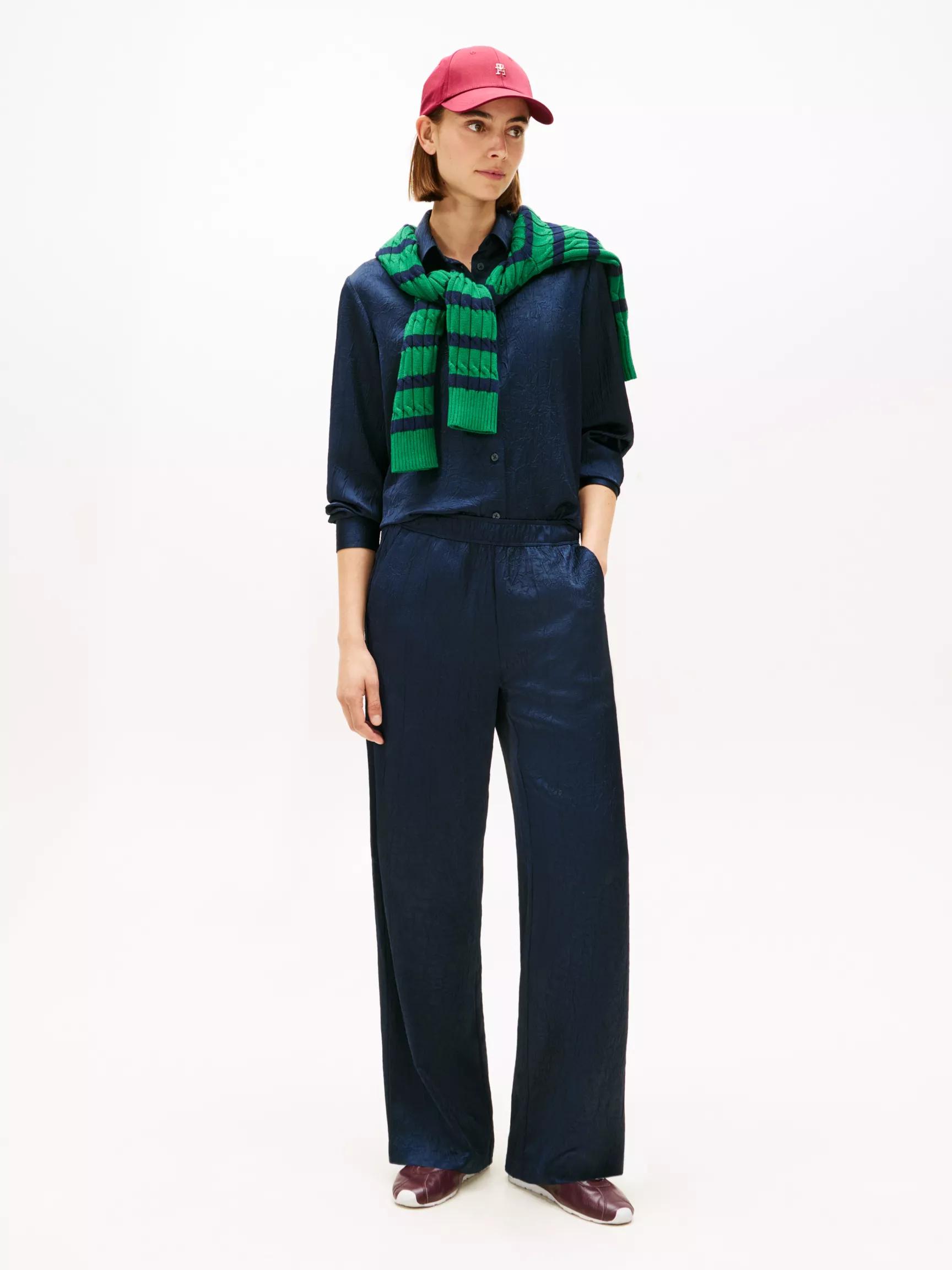 Textured Stretch Satin Pull-On Pant by TOMMY HILFIGER Textured Stretch Satin Pull-On Pant by TOMMY HILFIGER