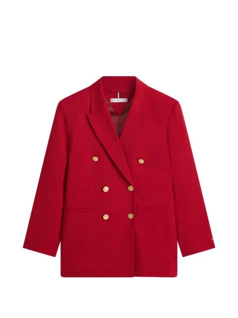 Timeless double-breasted relaxed-fit wool-blend blazer by TOMMY HILFIGER