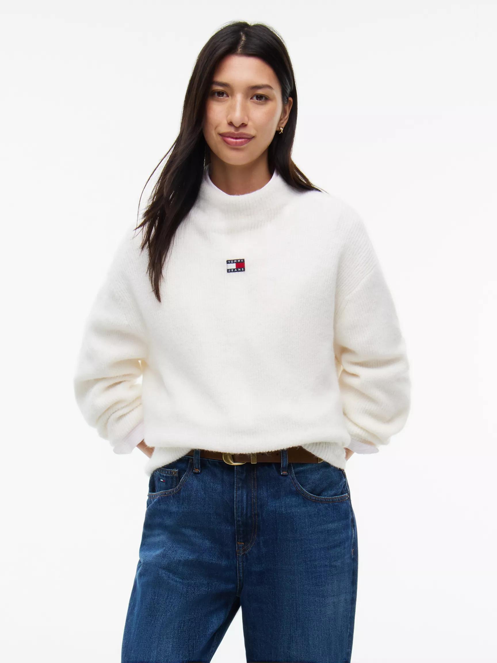 Tommy Jeans Badge Mockneck Sweater by TOMMY HILFIGER
