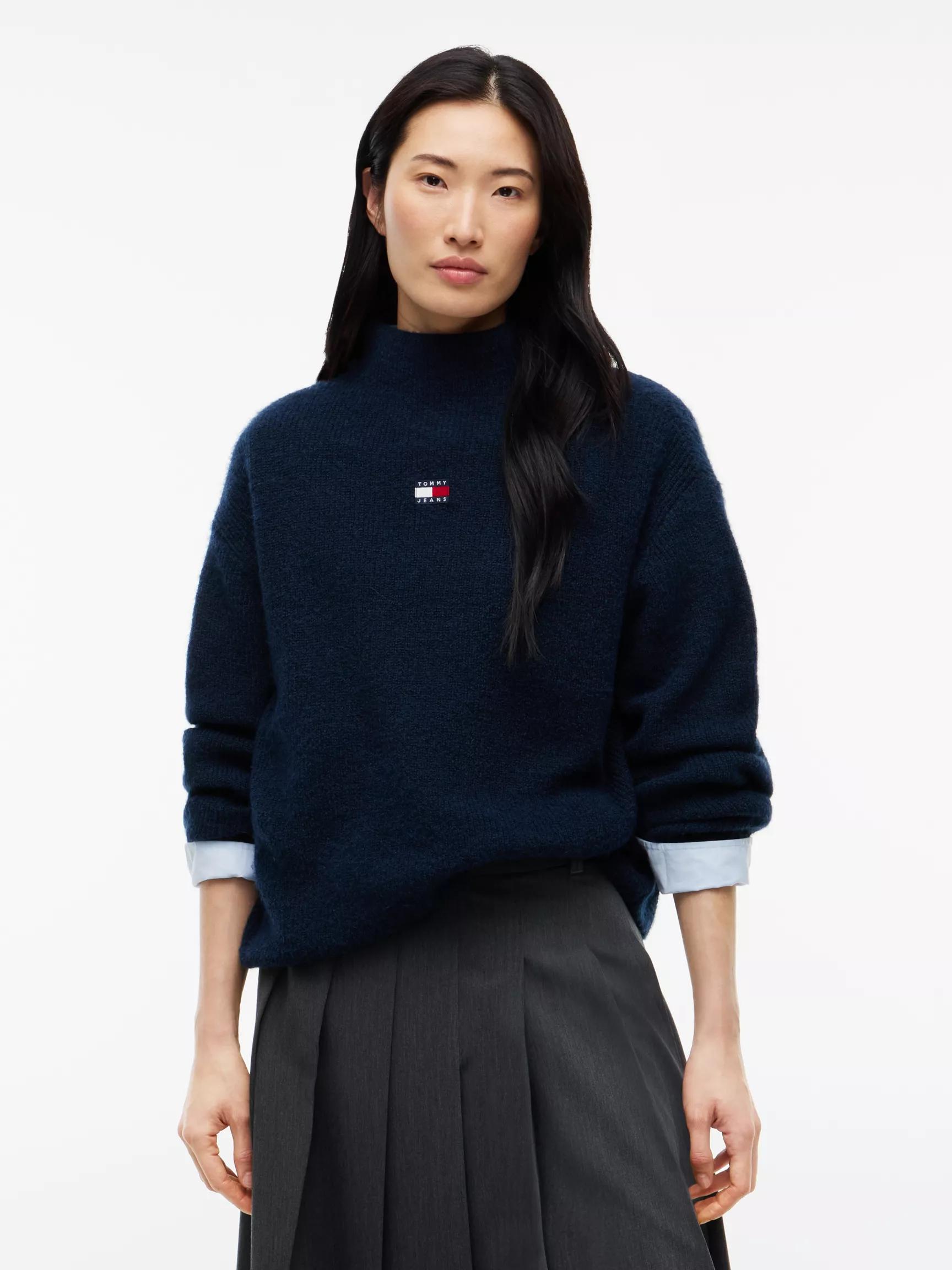 Tommy Jeans Badge Mockneck Sweater by TOMMY HILFIGER