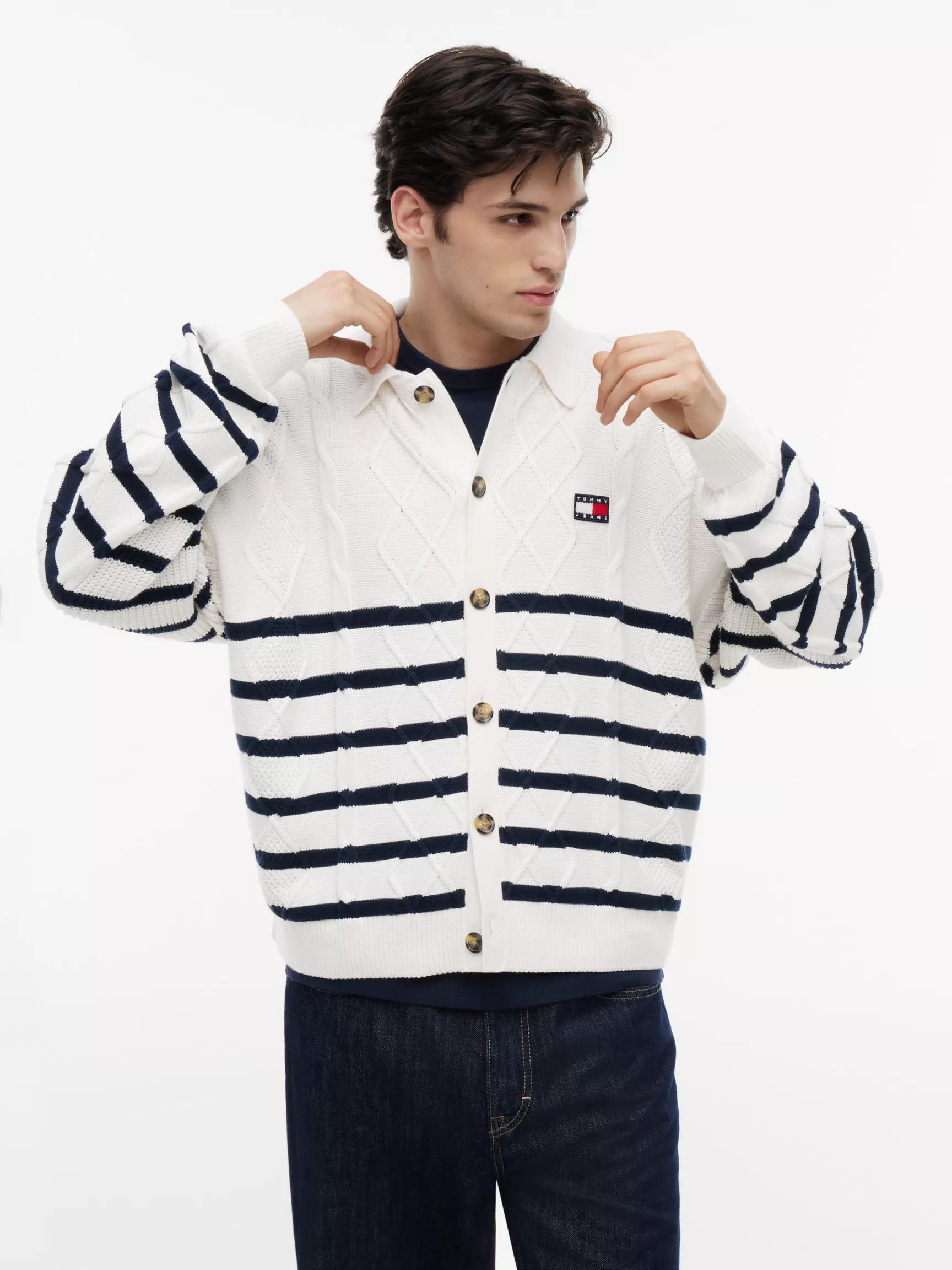 Tommy Jeans Cable Knit Polo Cardigan by TOMMY HILFIGER