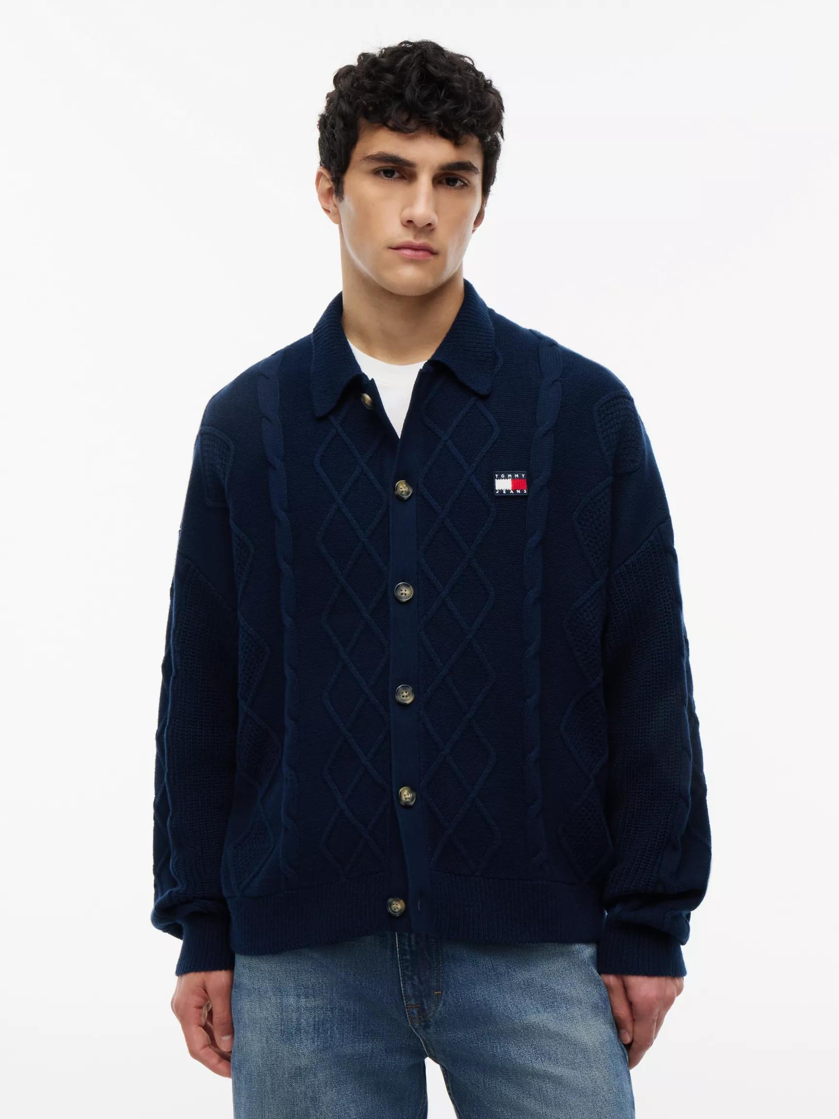 Tommy Jeans Cable Knit Polo Cardigan by TOMMY HILFIGER