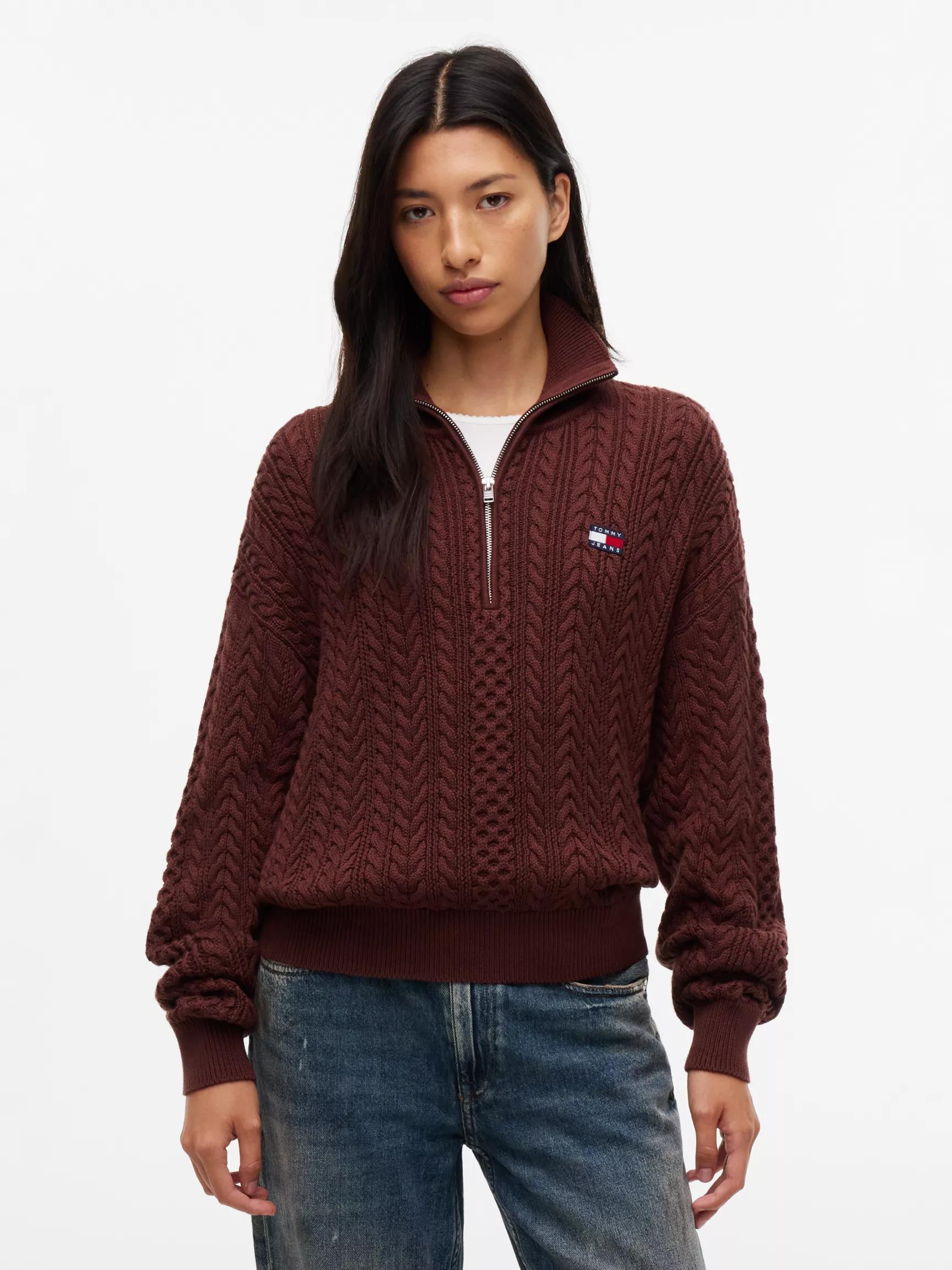 Tommy Jeans Cable Quarter-Zip Sweater by TOMMY HILFIGER