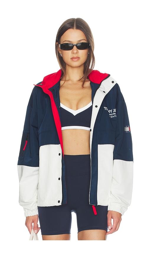 Tommy Jeans Colorblock Windcheater Jacket in Navy,White by TOMMY HILFIGER