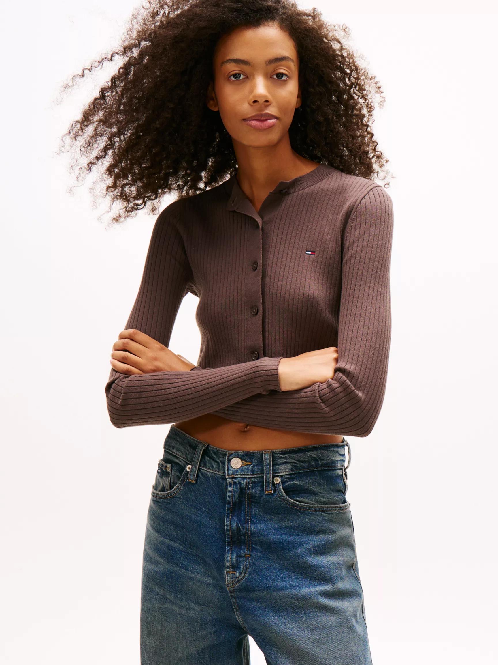 Tommy Jeans Cropped Rib Knit Cardigan by TOMMY HILFIGER