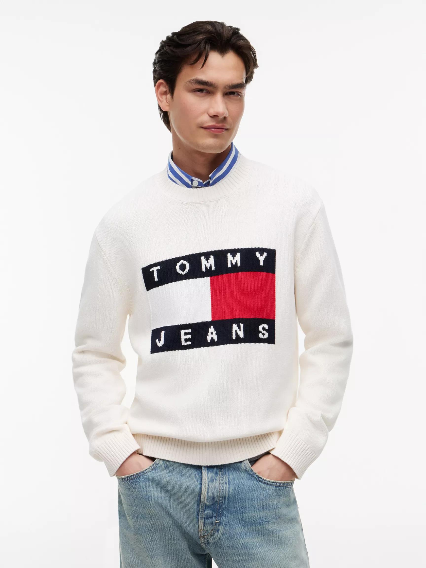 Tommy Jeans Flag Logo Crewneck Sweater by TOMMY HILFIGER