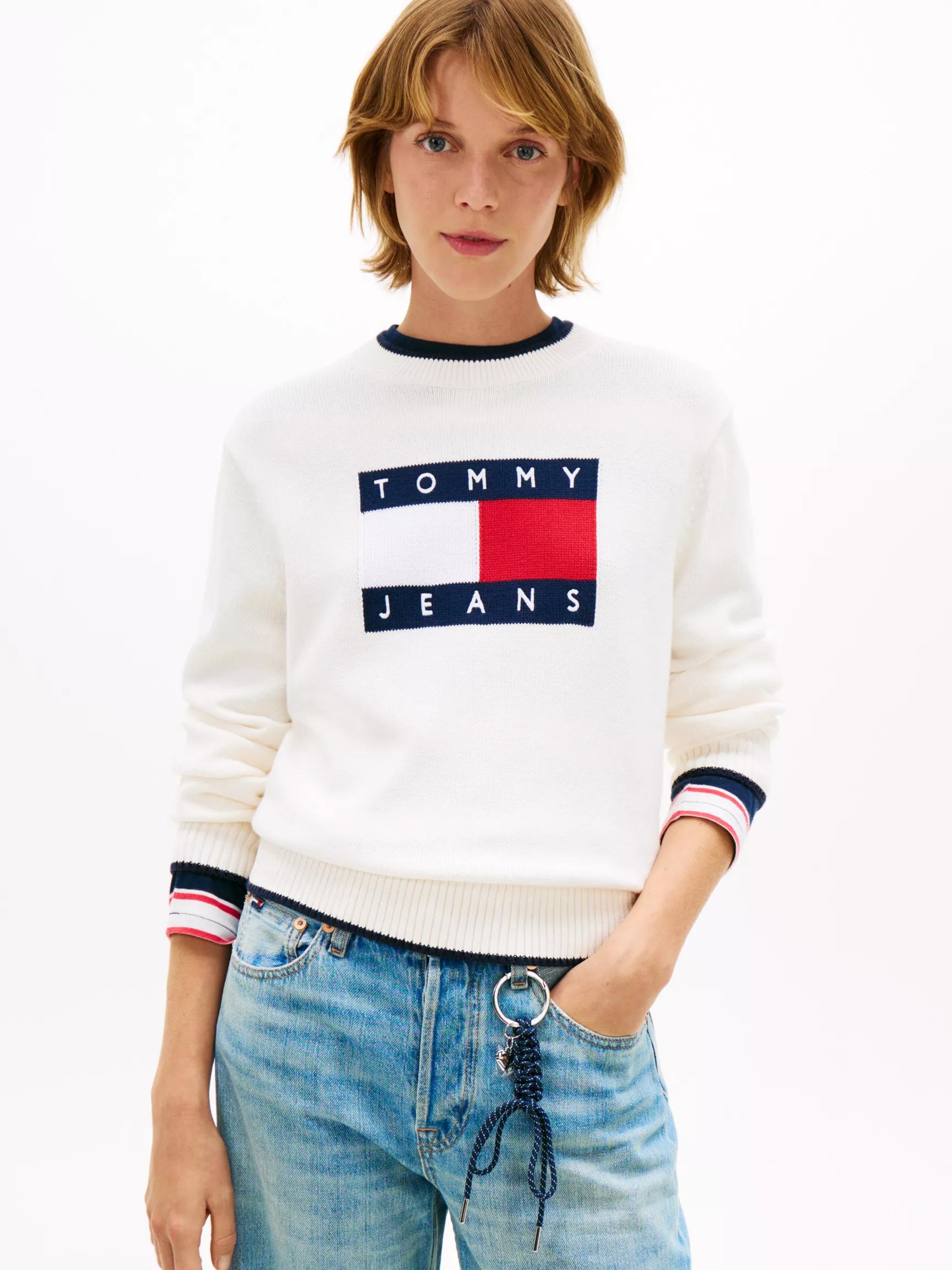 Tommy Jeans Flag Logo Tipped Sweater by TOMMY HILFIGER