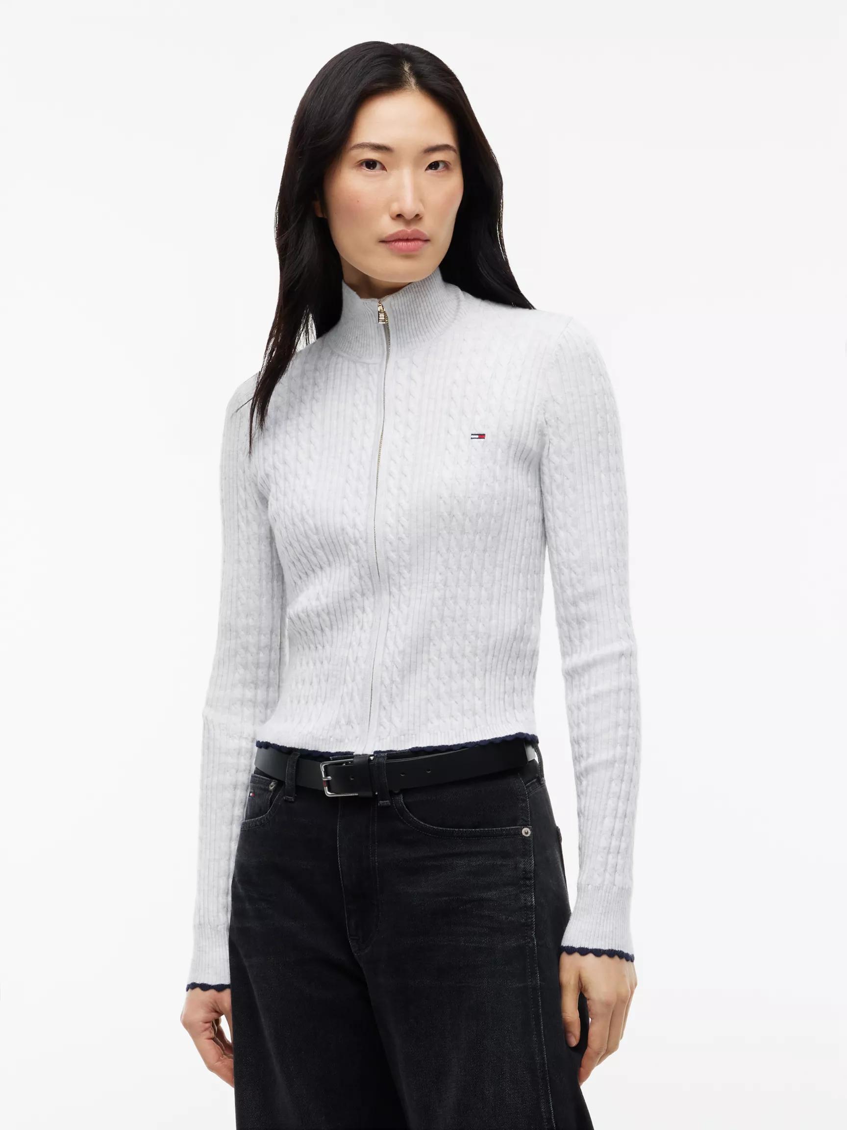 Tommy Jeans Mini Cable Knit Zip Sweater by TOMMY HILFIGER