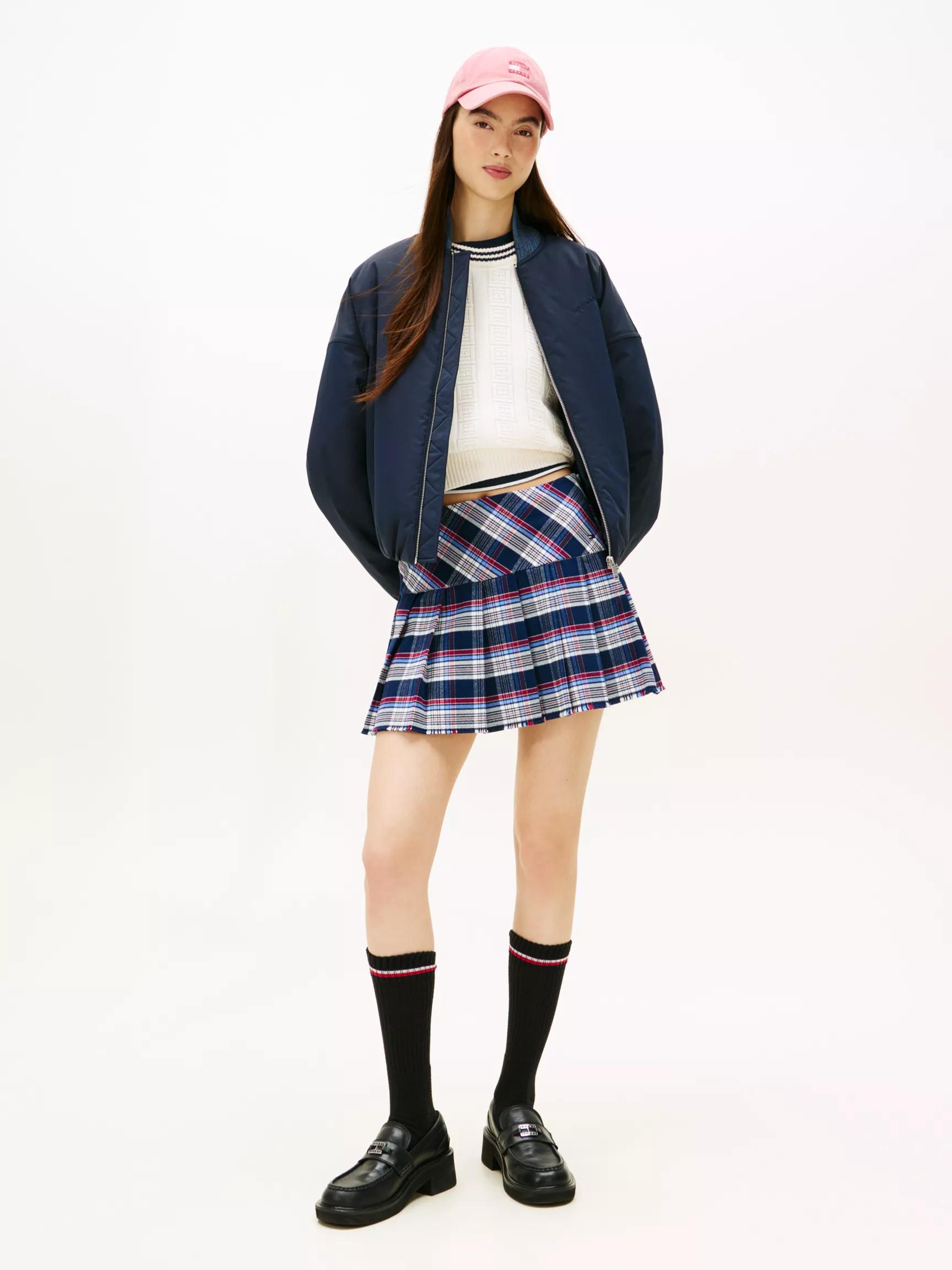 Tommy Jeans Pleated Tartan Mini Skirt by TOMMY HILFIGER