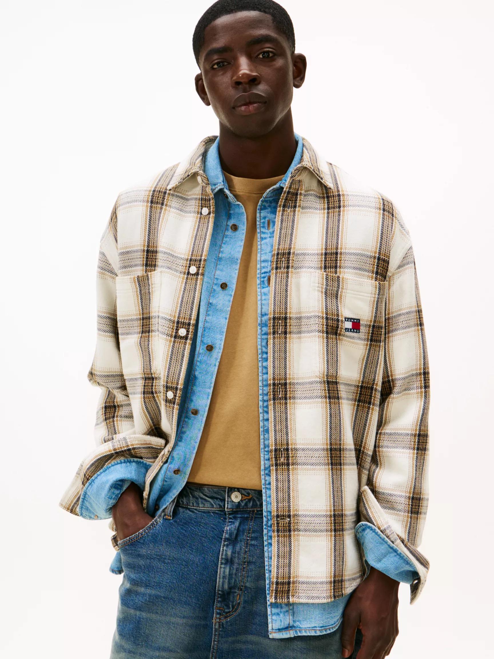 Tommy Jeans Relaxed Brushed Plaid Shirt by TOMMY HILFIGER