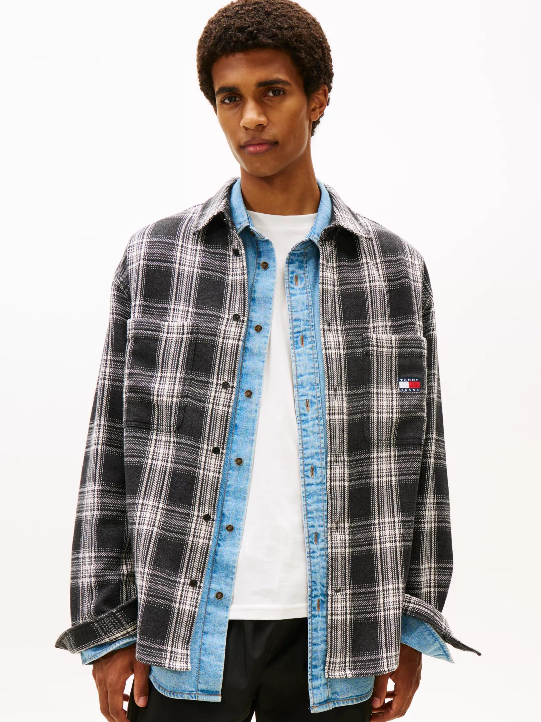 Tommy Jeans Relaxed Brushed Plaid Shirt by TOMMY HILFIGER