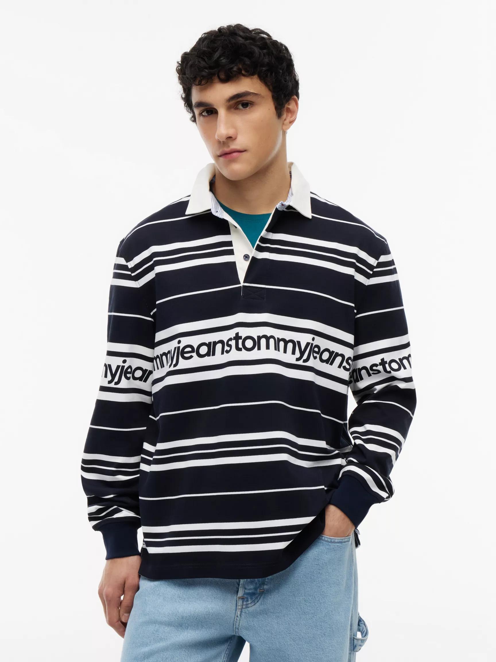 Tommy Jeans Repeat Logo Striped Rugby by TOMMY HILFIGER
