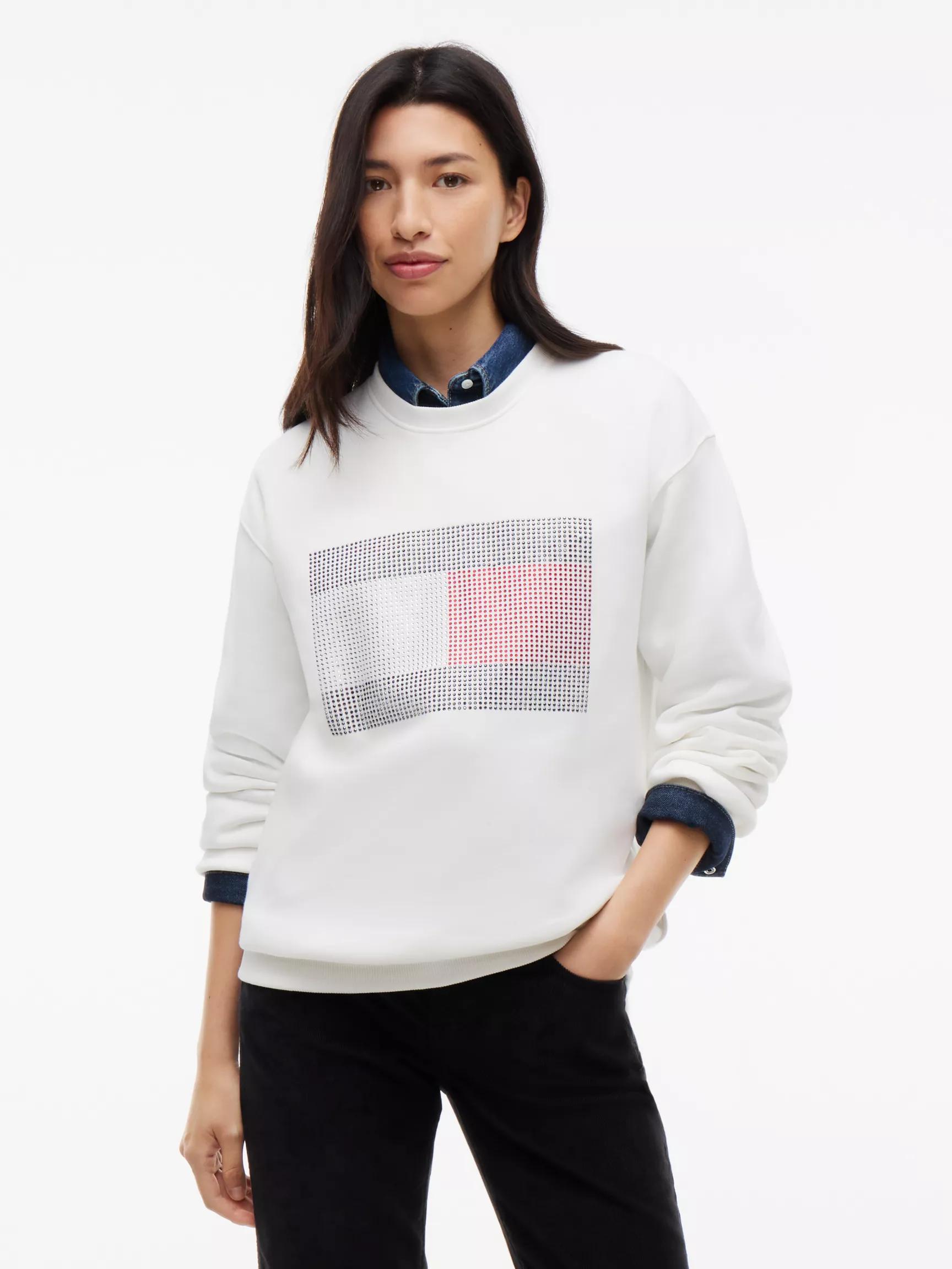 Tommy Jeans Rhinestone Flag Sweatshirt by TOMMY HILFIGER