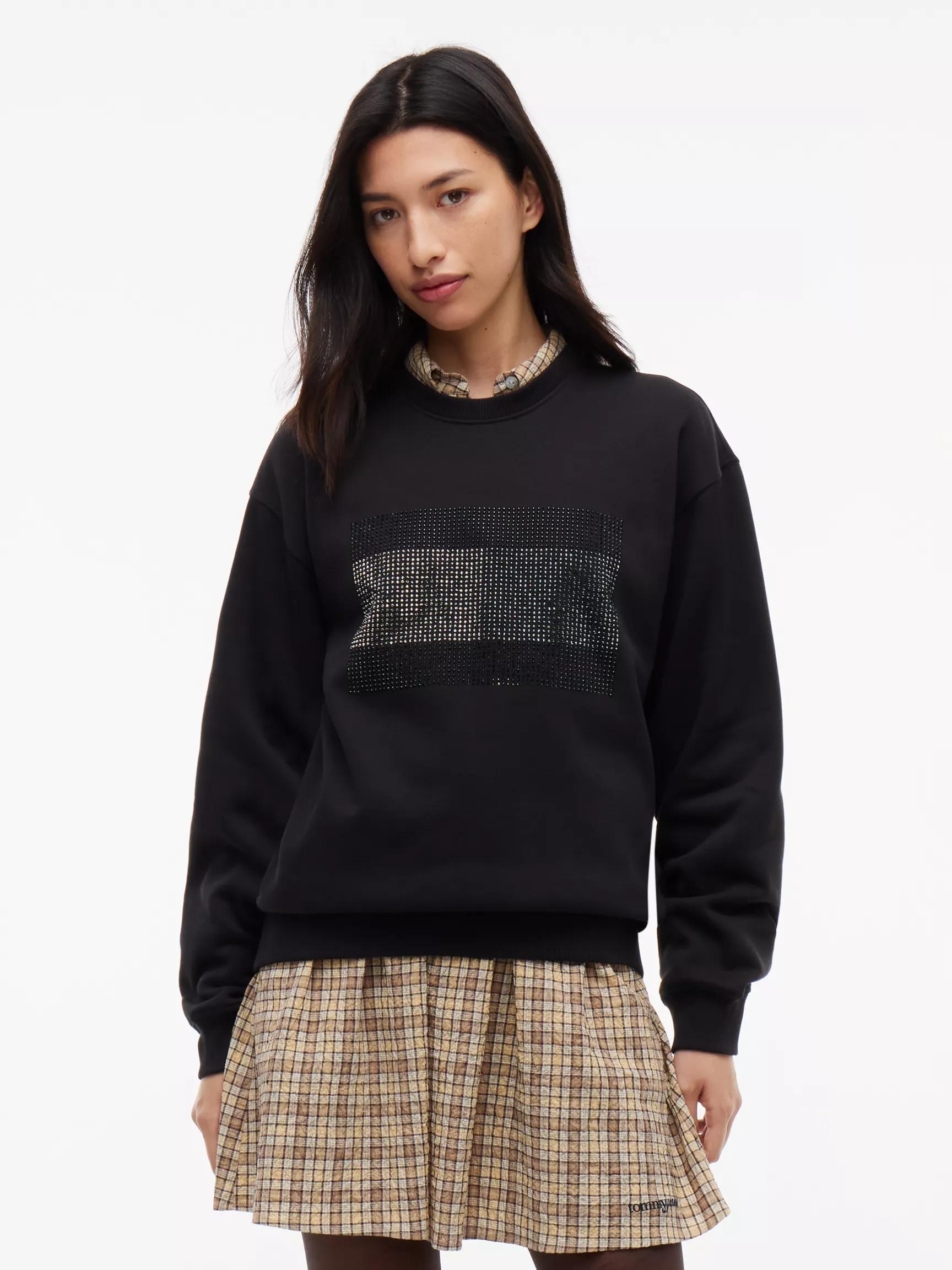 Tommy Jeans Rhinestone Flag Sweatshirt by TOMMY HILFIGER