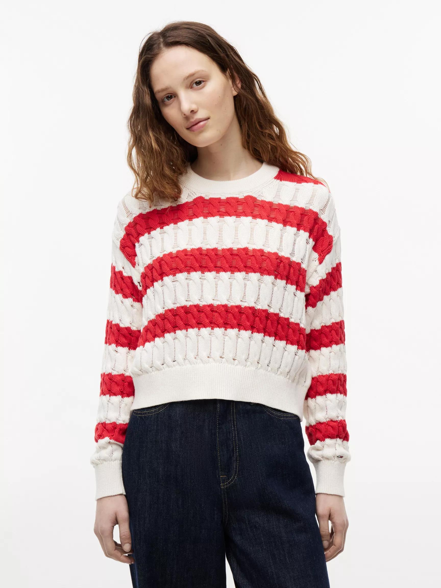 Tommy Jeans Striped Cable Knit Sweater by TOMMY HILFIGER