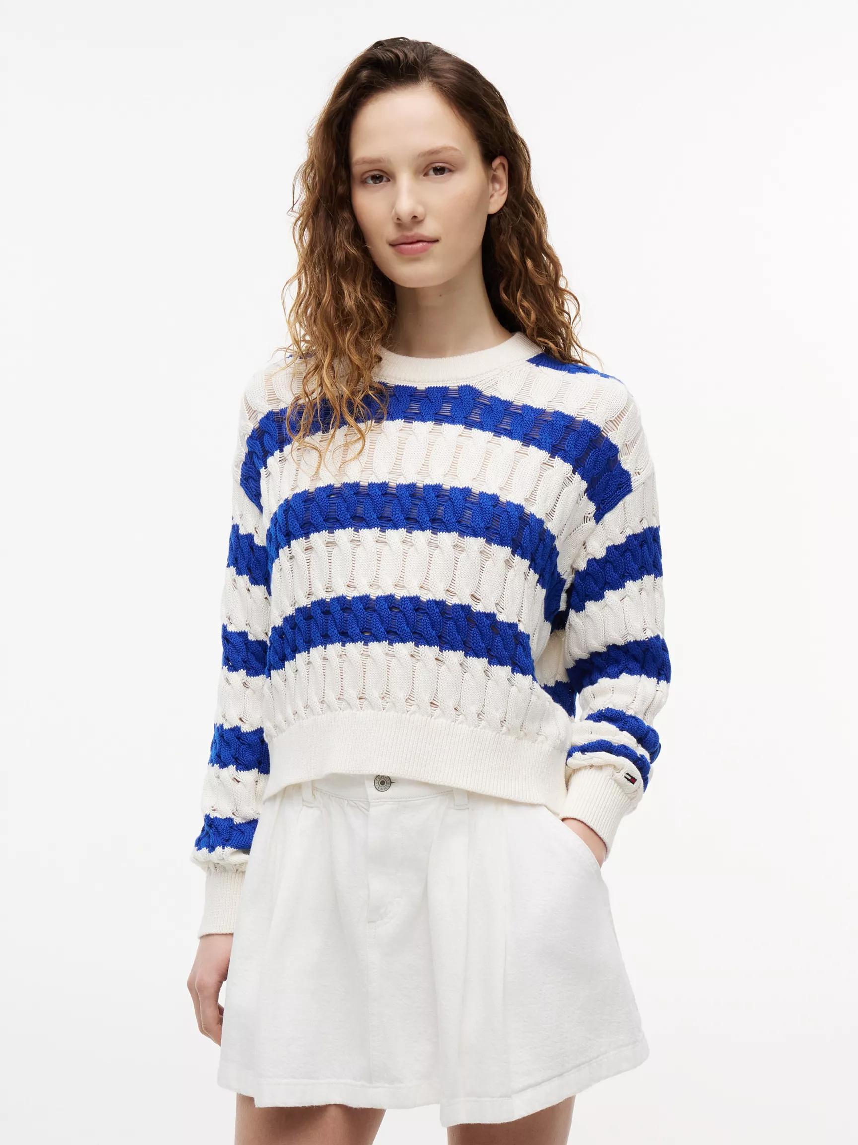 Tommy Jeans Striped Cable Knit Sweater by TOMMY HILFIGER