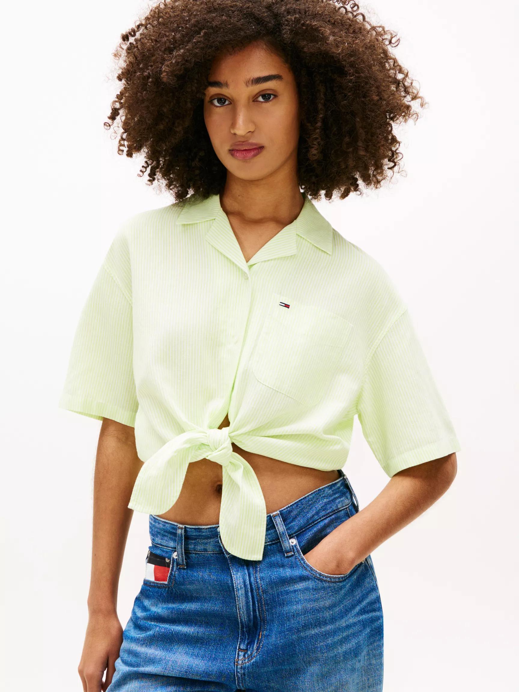 Tommy Jeans Tie-Front Linen-Blend Shirt by TOMMY HILFIGER