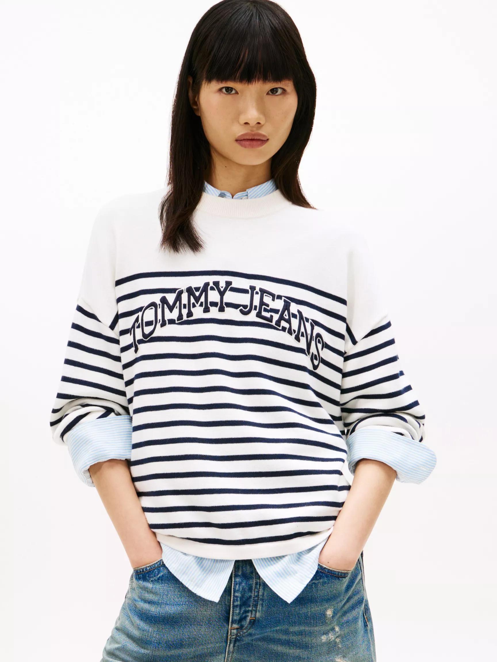 Tommy Jeans Varsity Logo Stripe Sweater by TOMMY HILFIGER
