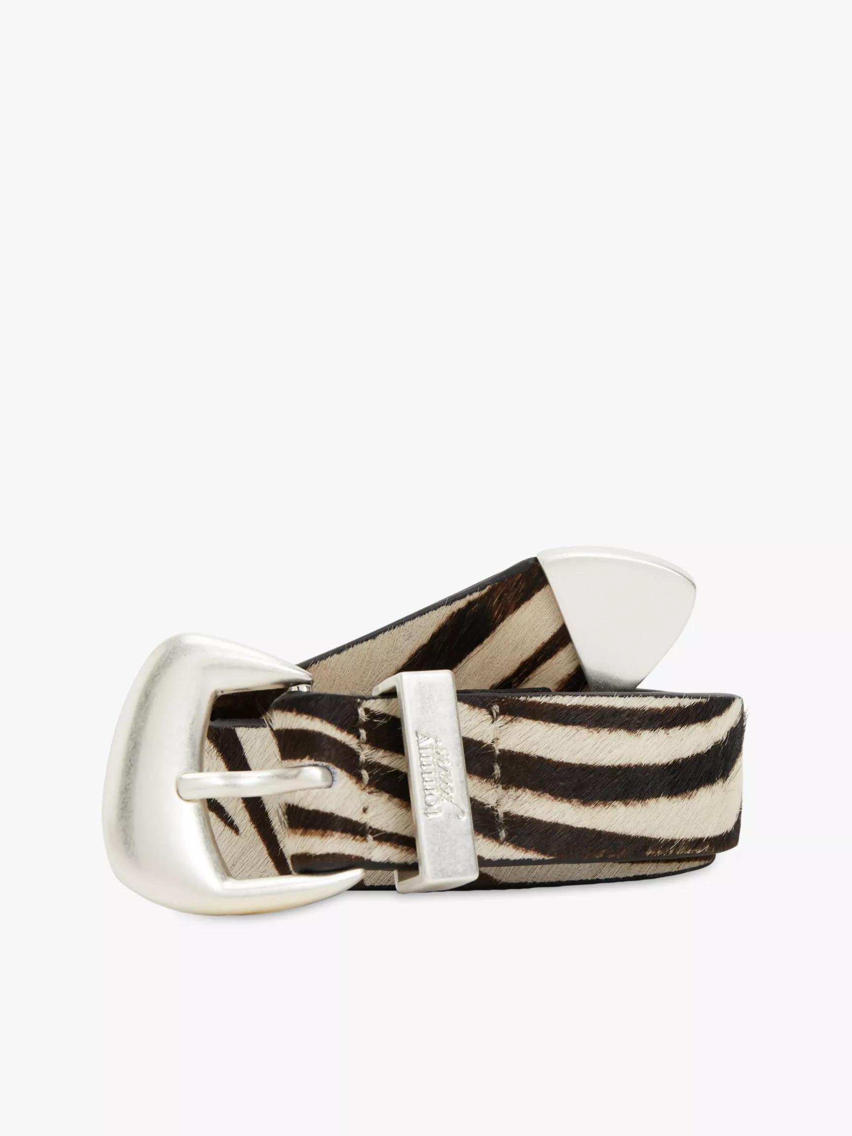 Tommy Jeans Zebra-Print Calf Hair Belt by TOMMY HILFIGER