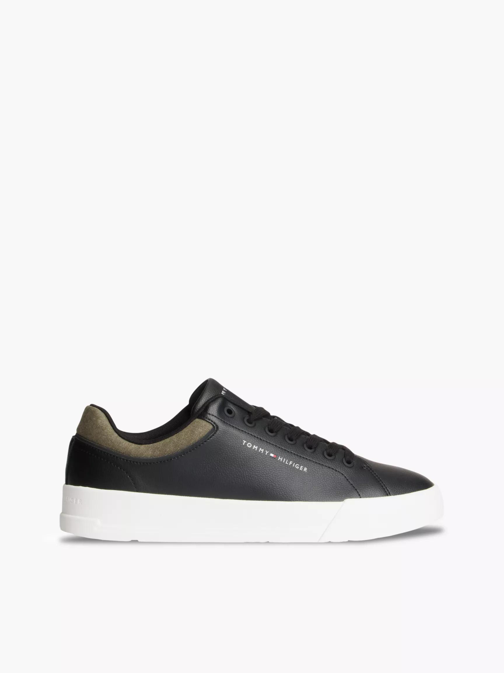 Tommy Logo Mixed-Texture Court Sneaker by TOMMY HILFIGER
