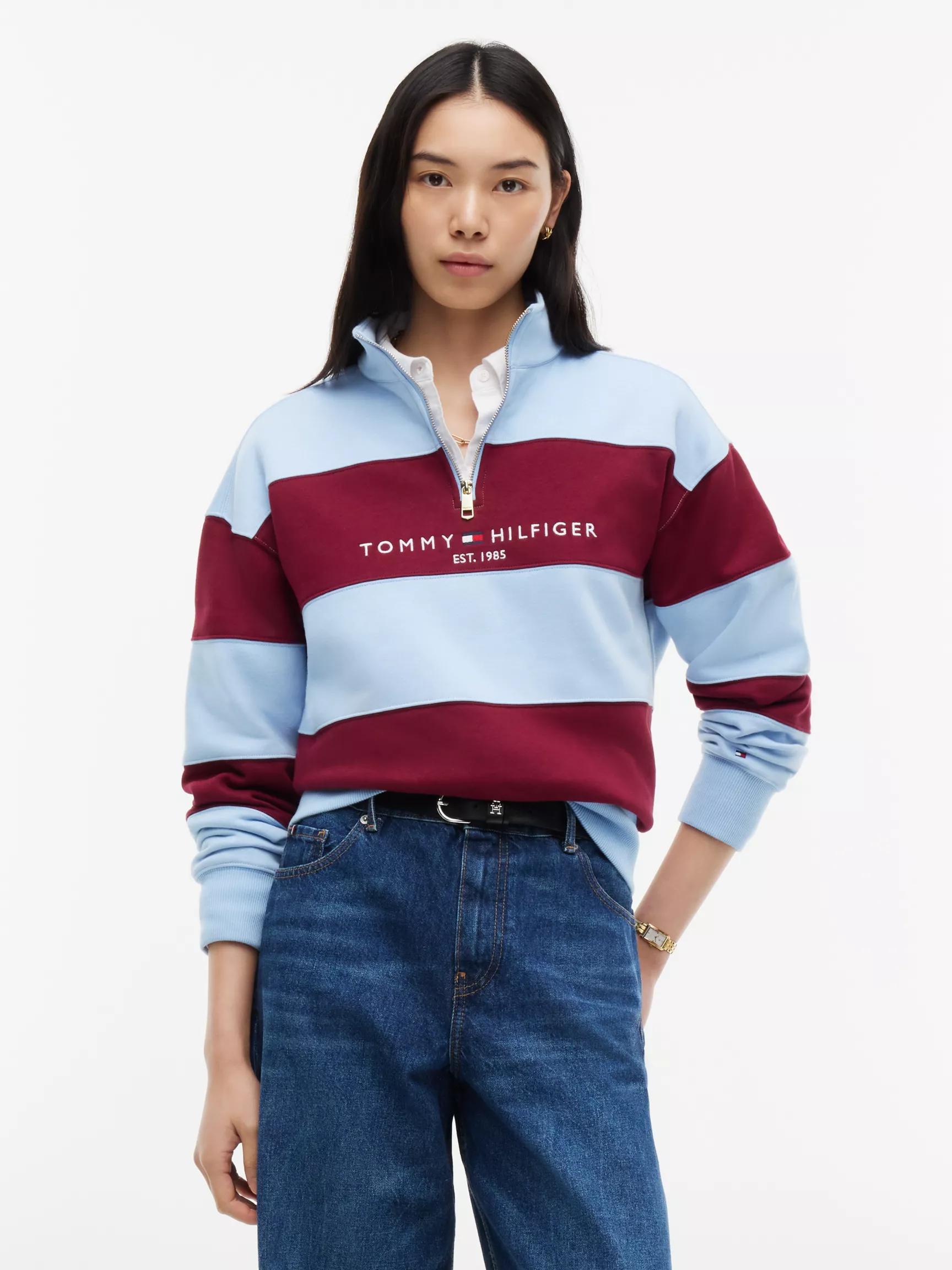 Tommy Logo Quarter-Zip Sweatshirt by TOMMY HILFIGER