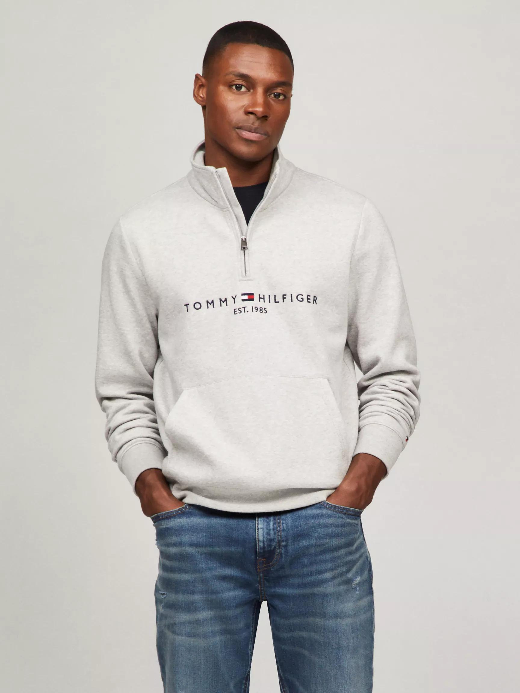 Tommy Logo Quarter-Zip Sweatshirt by TOMMY HILFIGER