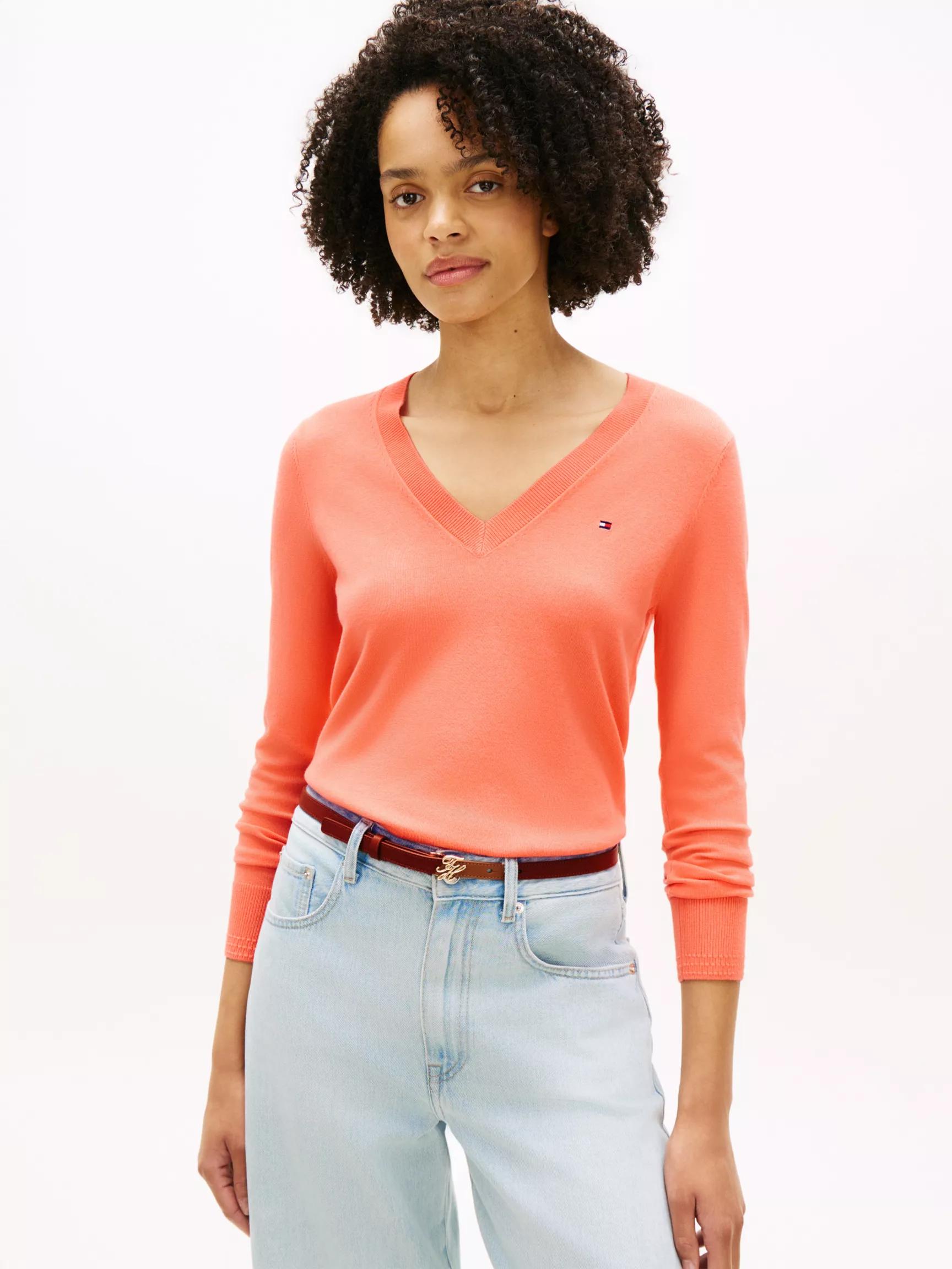 Viscose-Blend V-Neck Sweater by TOMMY HILFIGER