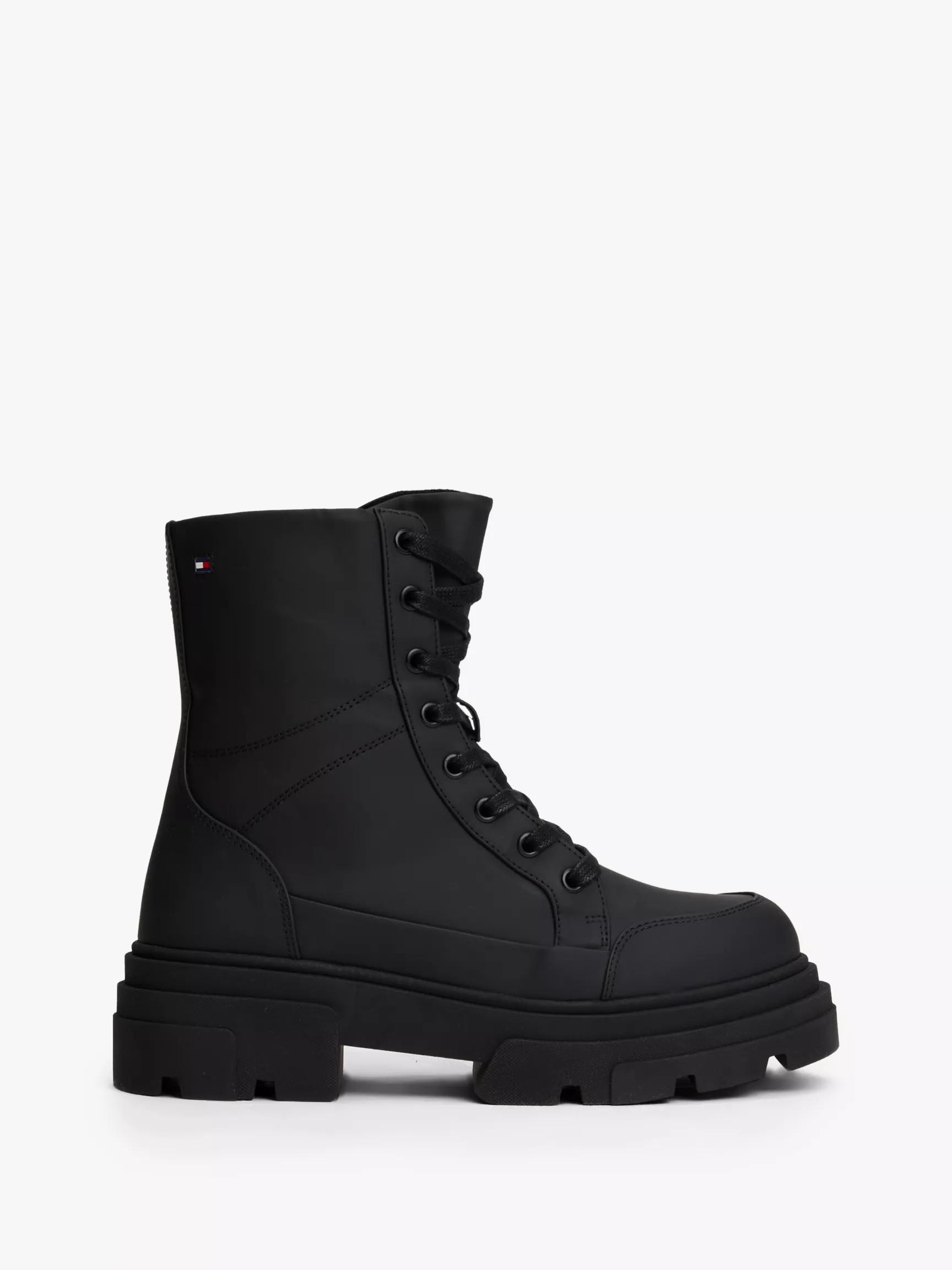 Water-Repellent Lace-Up Biker Boot by TOMMY HILFIGER Water-Repellent Lace-Up Biker Boot by TOMMY HILFIGER