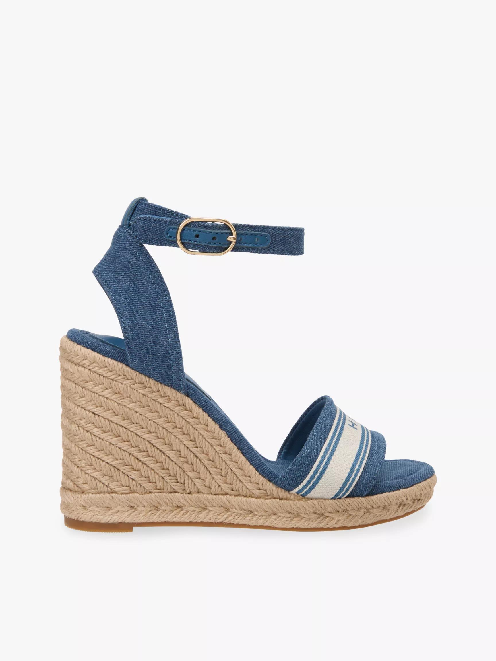 Webbing Logo Denim Wedge Espadrille by TOMMY HILFIGER