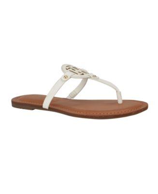 Women's Litzy Logo T-Strap Flat Sandals by TOMMY HILFIGER